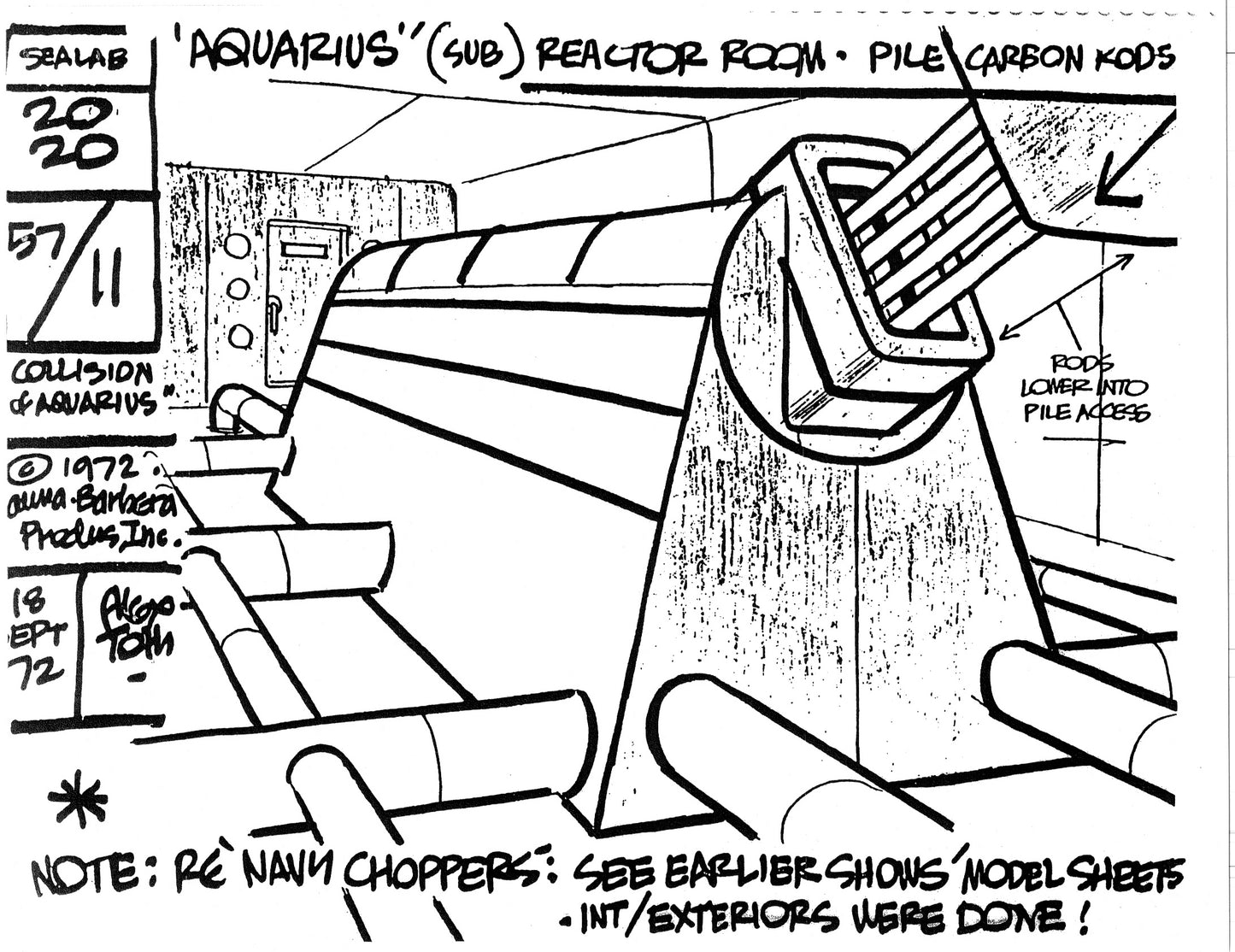 Alex Toth Sealab 2020 Model Sheet Copy Lot of 35 pages of the Cartoon by Hanna Barbera 2