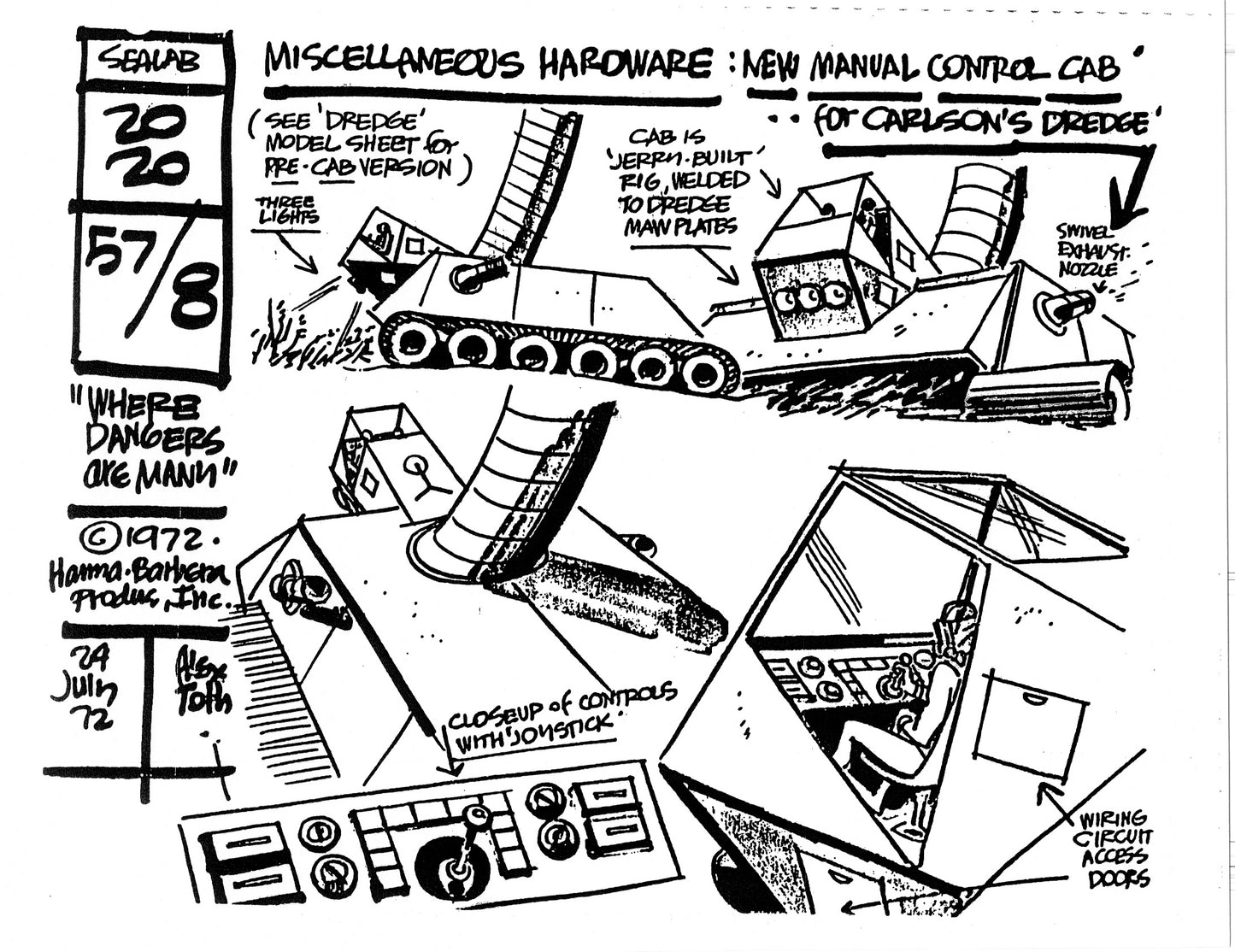 Alex Toth Sealab 2020 Model Sheet Copy Lot of 35 pages of the Cartoon by Hanna Barbera 2