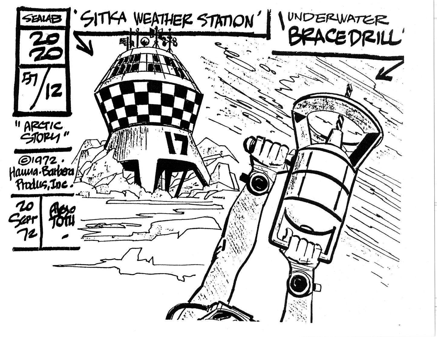 Alex Toth Sealab 2020 Model Sheet Copy Lot of 35 pages of the Cartoon by Hanna Barbera 2