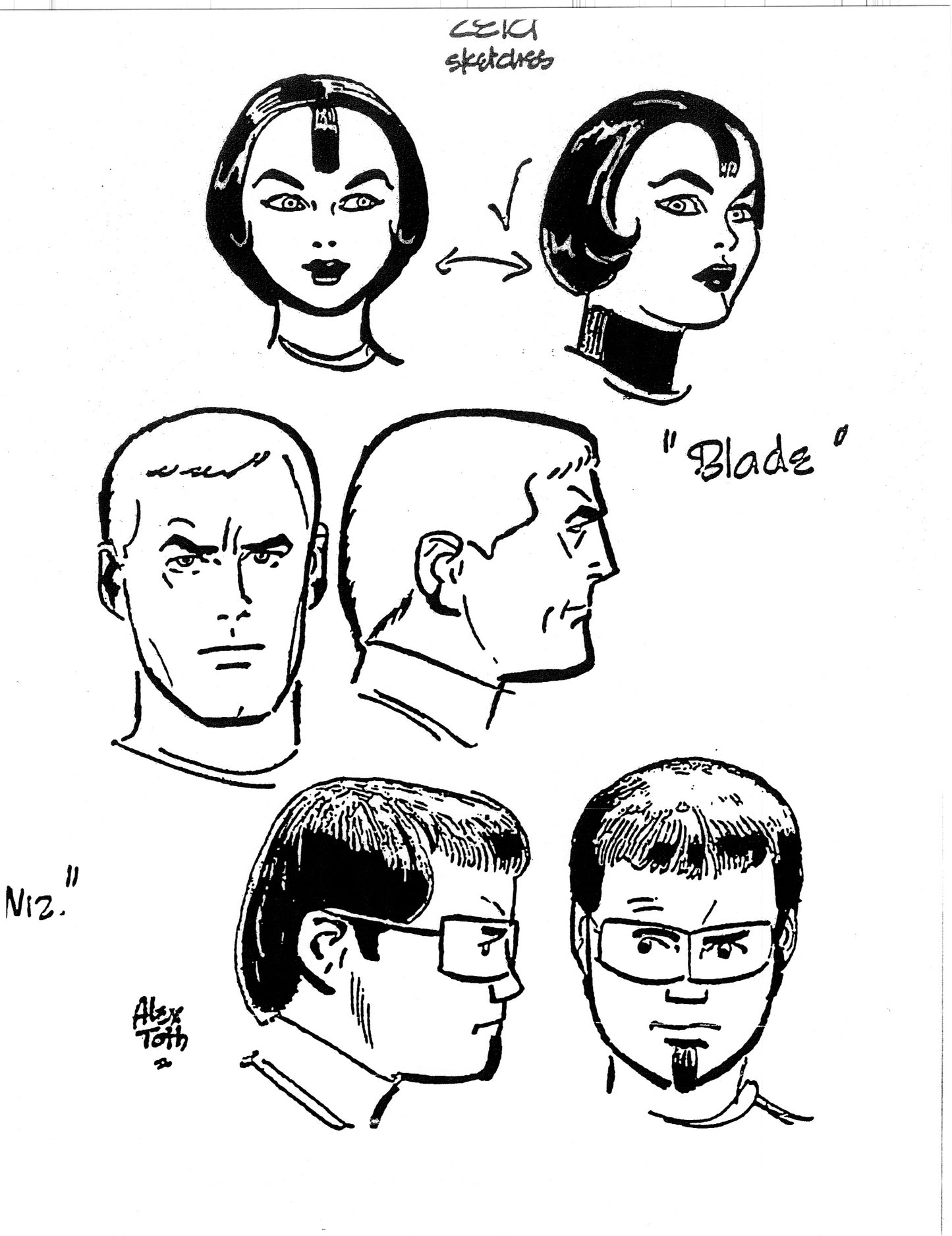 Alex Toth Galaxy Trio Model Sheet Copy Lot of 22 pages 1967 Cartoon Hanna Barbera