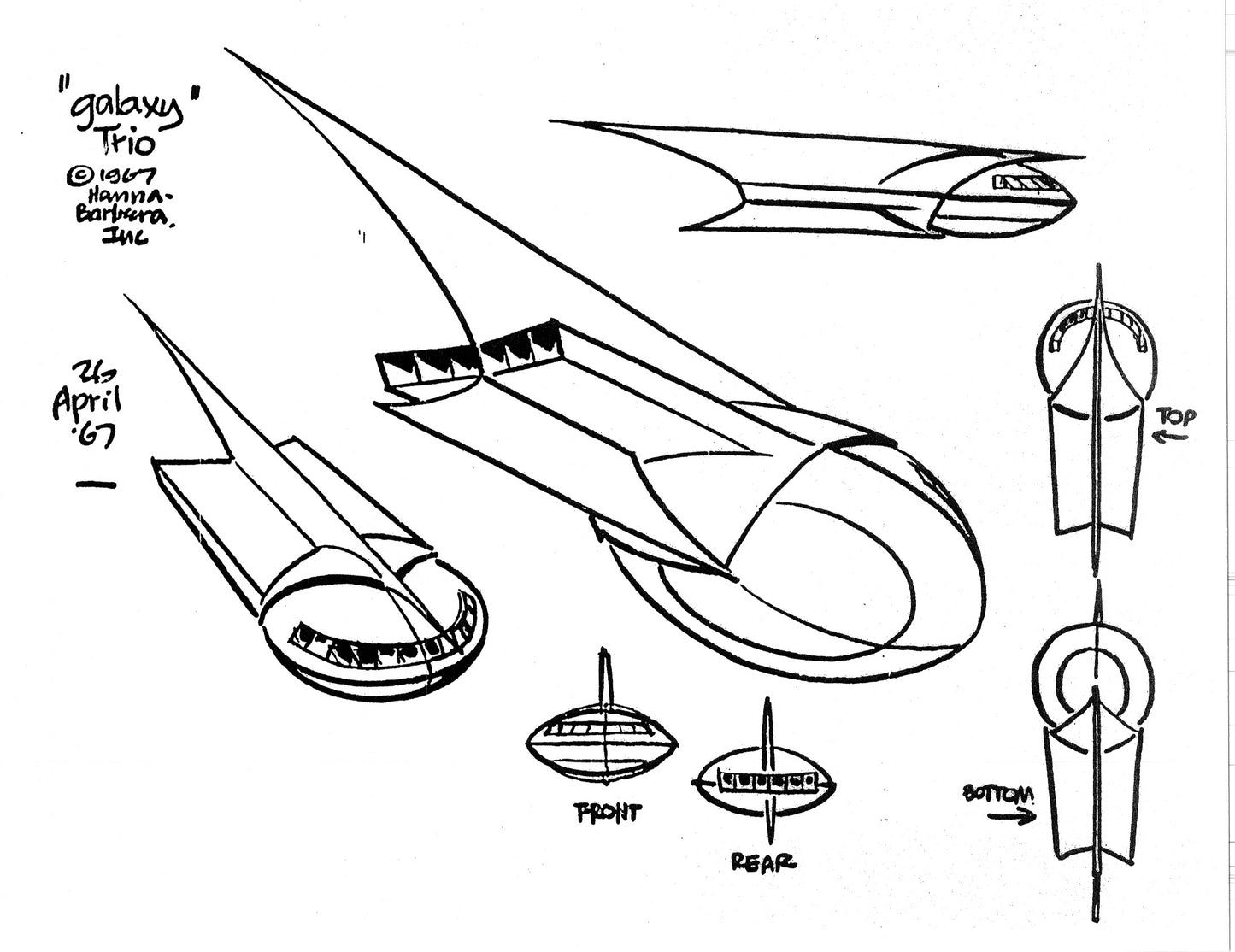 Alex Toth Galaxy Trio Model Sheet Copy Lot of 22 pages 1967 Cartoon Hanna Barbera