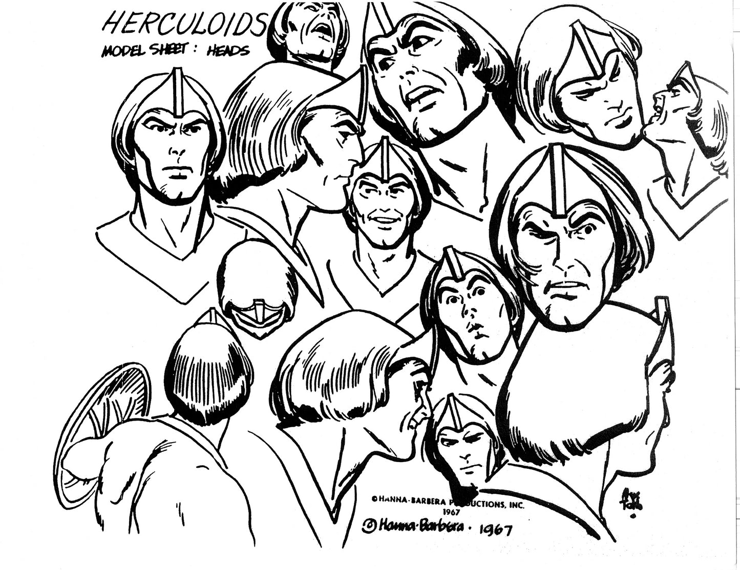 Alex Toth Herculoids Model Sheet Copy Lot 34 pages 1967 Cartoon Hanna Barbera