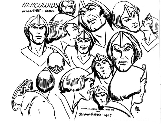 Alex Toth Herculoids Model Sheet Copy Lot 34 pages 1967 Cartoon Hanna Barbera