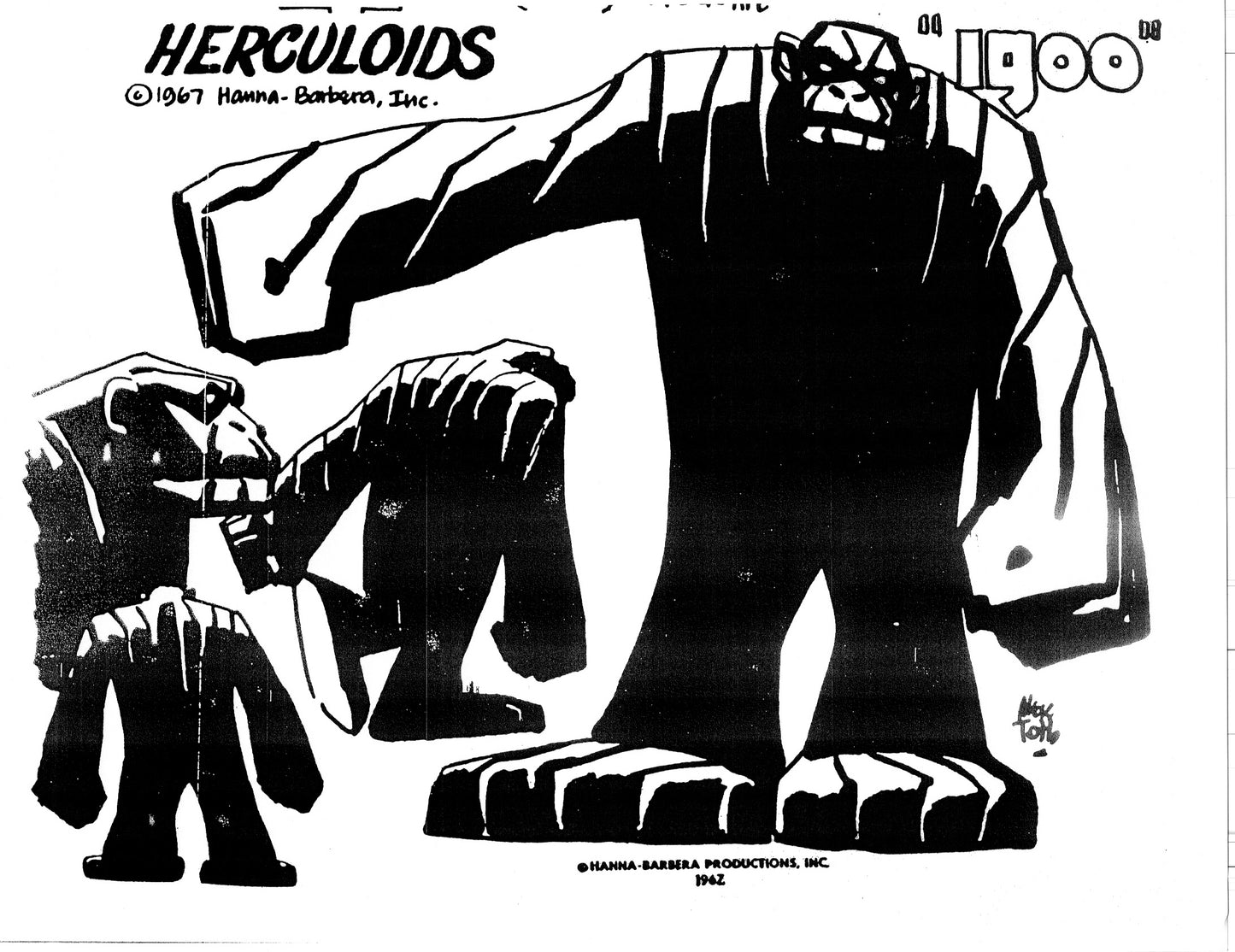 Alex Toth Herculoids Model Sheet Copy Lot 34 pages 1967 Cartoon Hanna Barbera