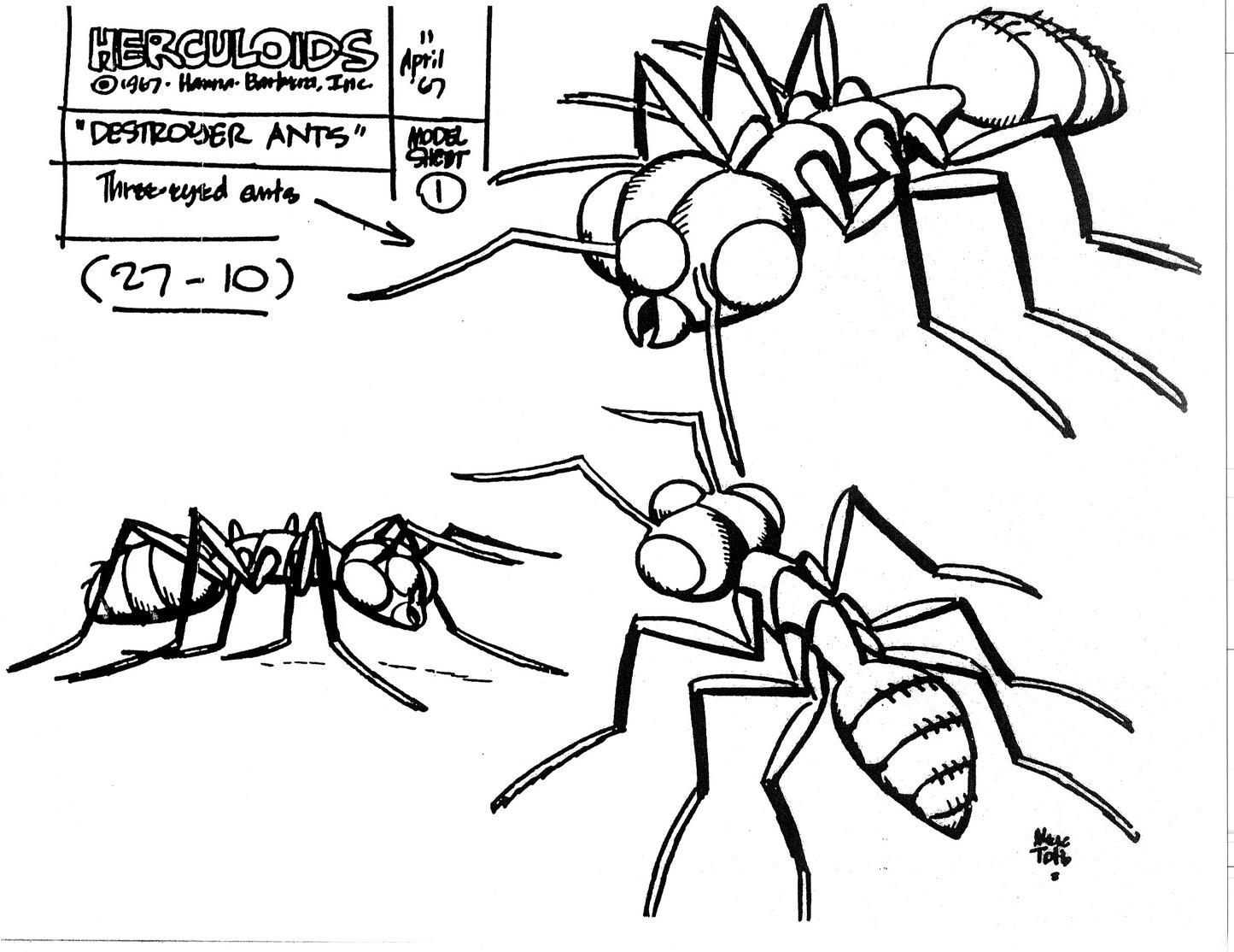Alex Toth Herculoids Model Sheet Copy Lot 34 pages 1967 Cartoon Hanna Barbera