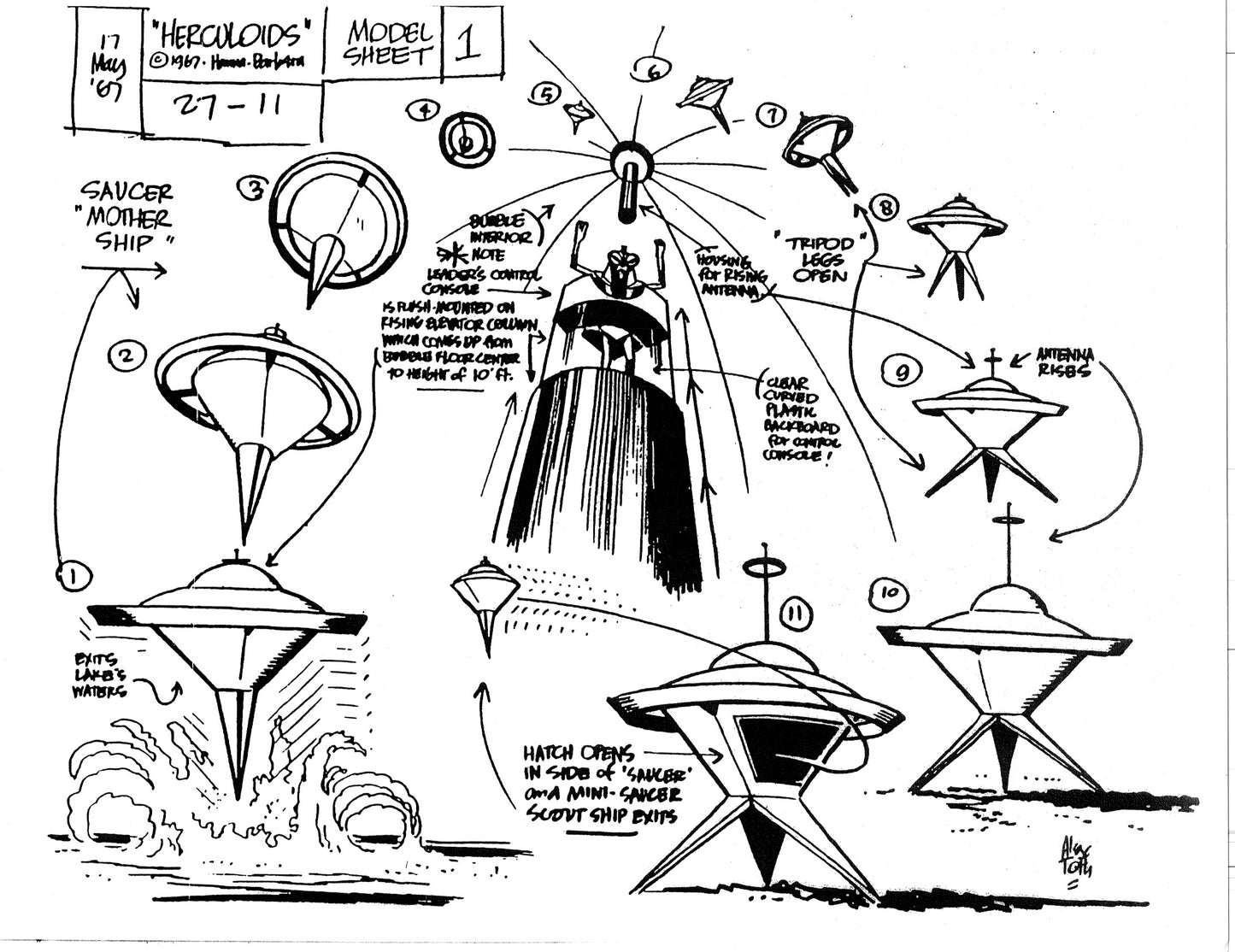 Alex Toth Herculoids Model Sheet Copy Lot 34 pages 1967 Cartoon Hanna Barbera