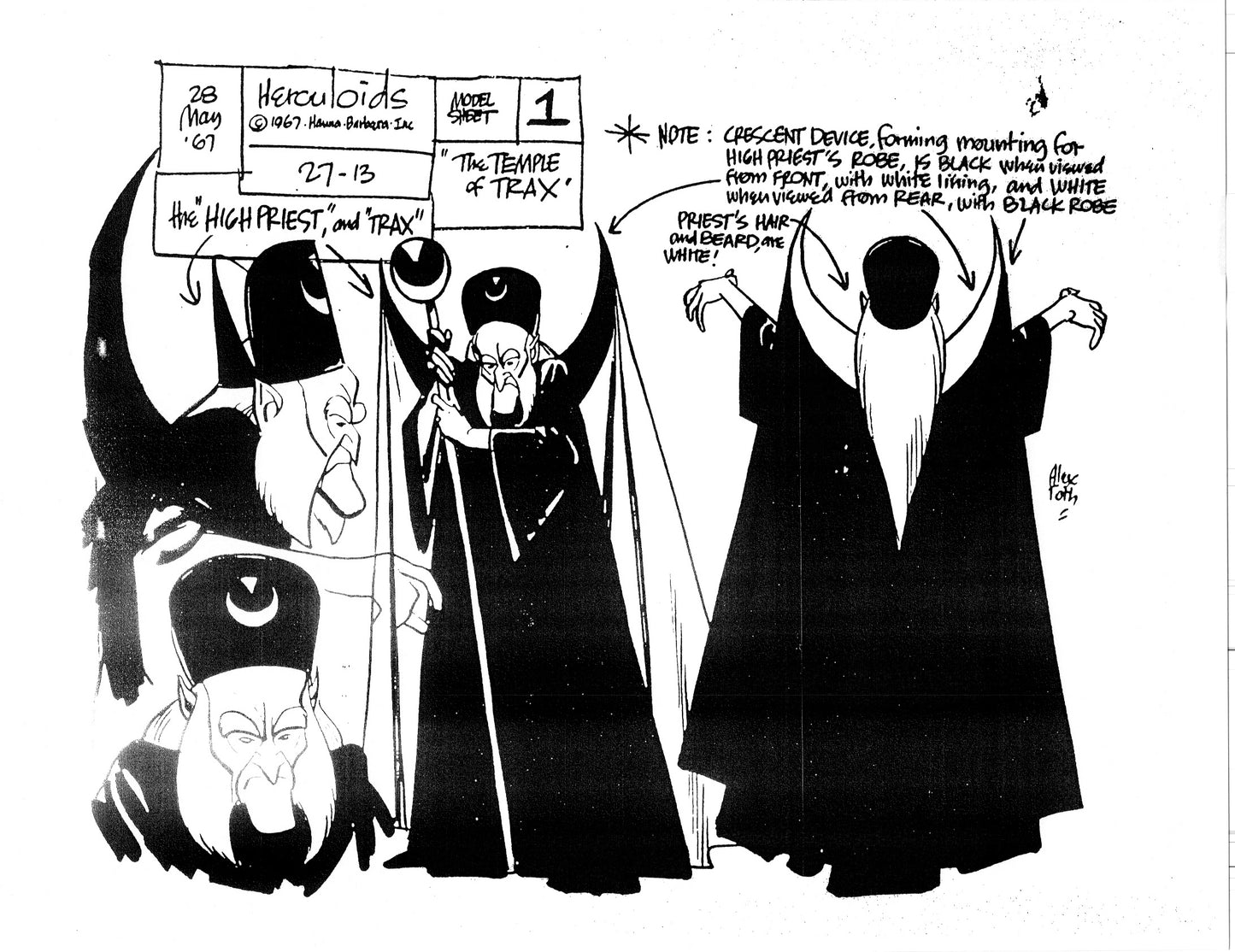 Alex Toth Herculoids Model Sheet Copy Lot 34 pages 1967 Cartoon Hanna Barbera