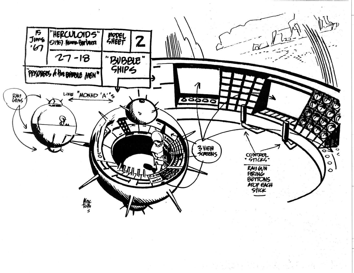 Alex Toth Herculoids Model Sheet Copy Lot 34 pages 1967 Cartoon Hanna Barbera