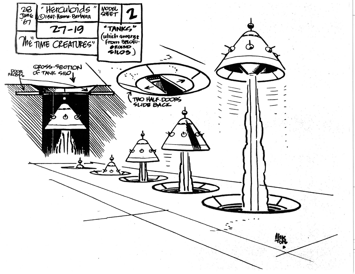 Alex Toth Herculoids Model Sheet Copy Lot 34 pages 1967 Cartoon Hanna Barbera