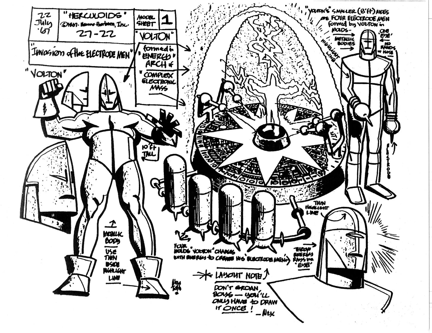 Alex Toth Herculoids Model Sheet Copy Lot 34 pages 1967 Cartoon Hanna Barbera
