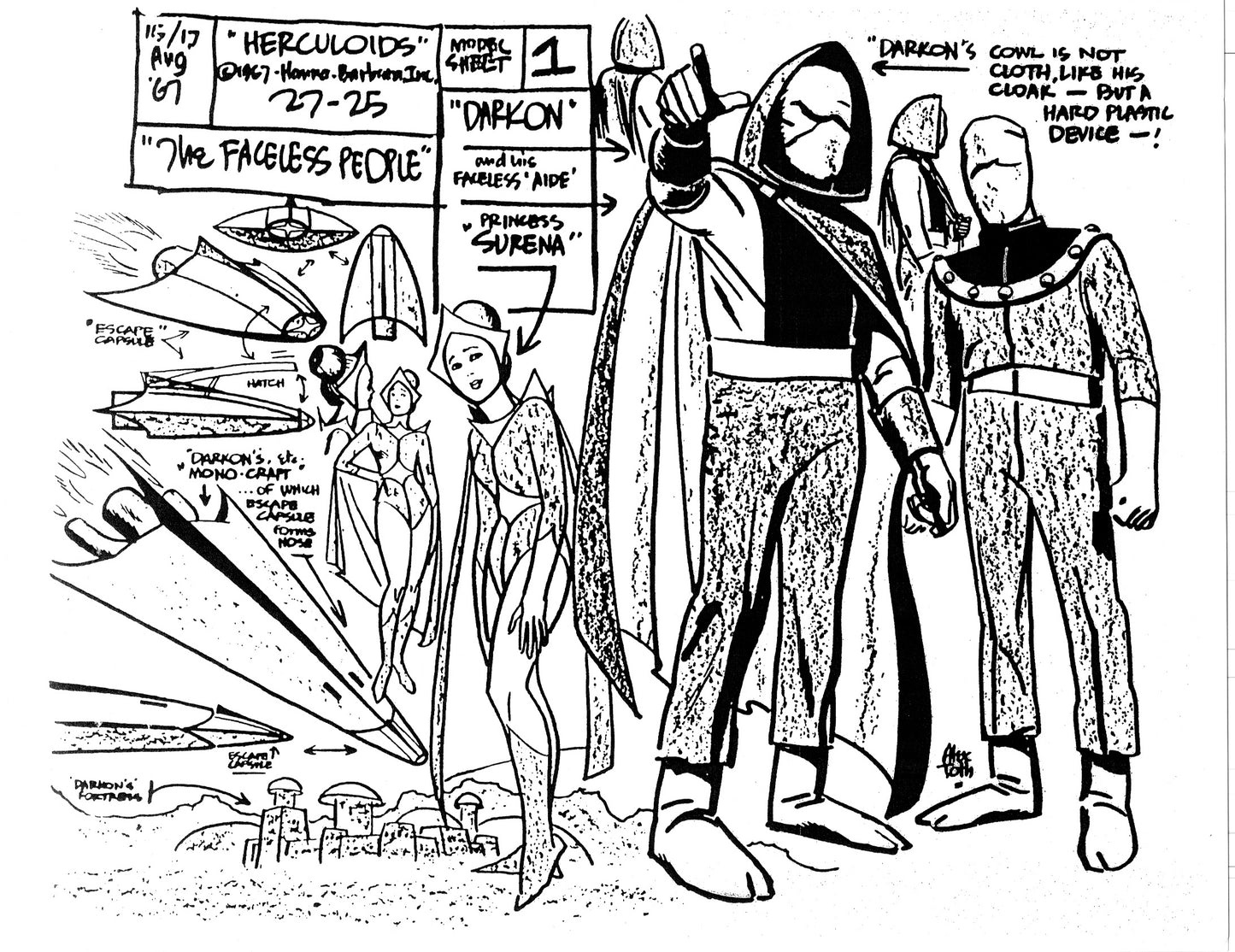 Alex Toth Herculoids Model Sheet Copy Lot 34 pages 1967 Cartoon Hanna Barbera
