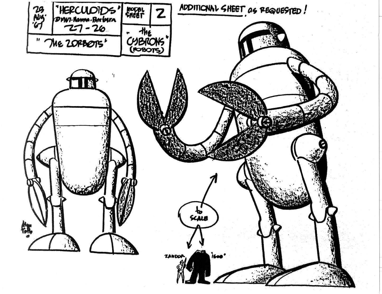 Alex Toth Herculoids Model Sheet Copy Lot 34 pages 1967 Cartoon Hanna Barbera
