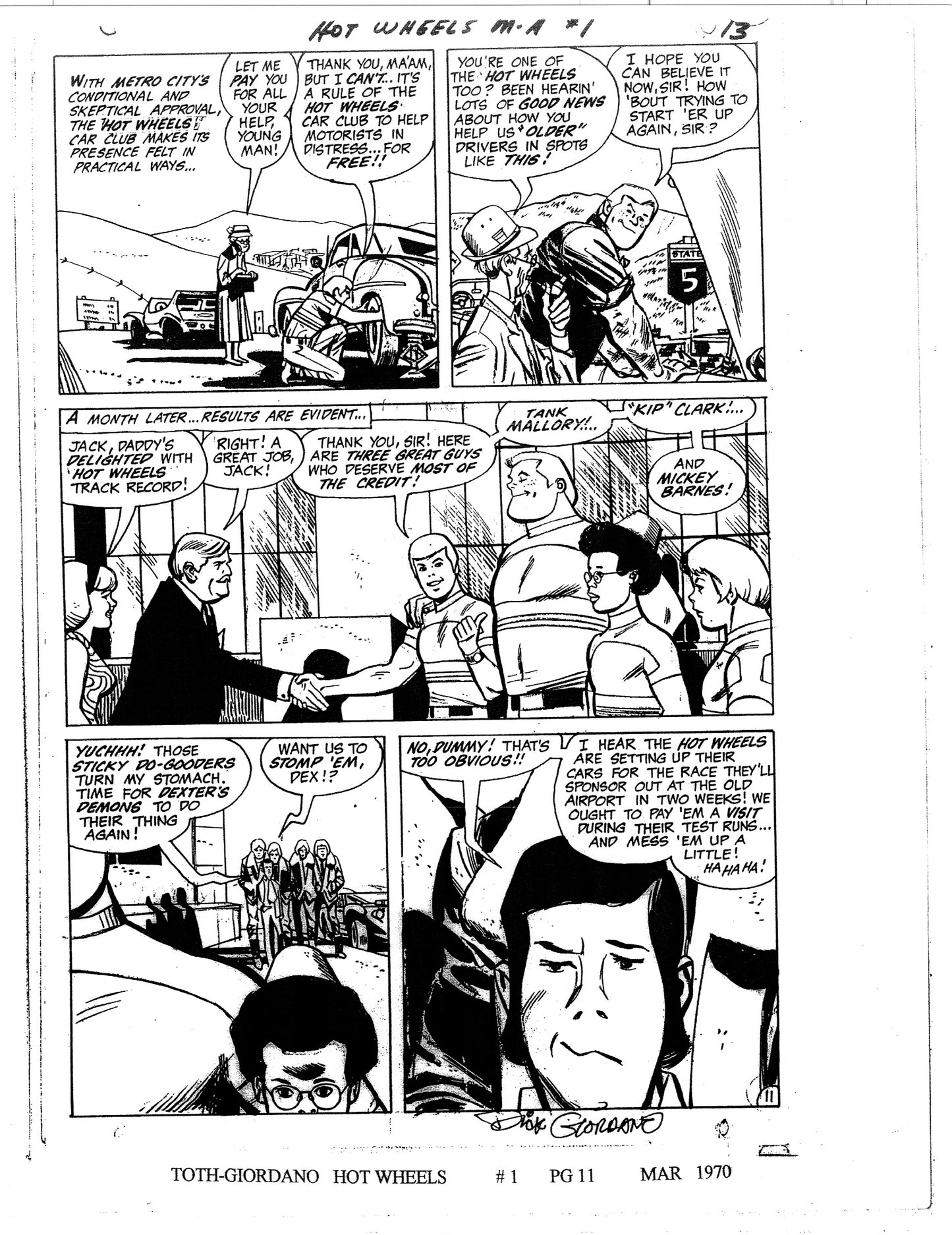 Alex Toth Hot Wheels Comic Book Page Copy Lot of 14 pages