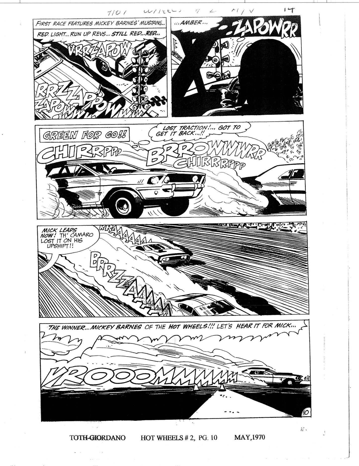 Alex Toth Hot Wheels Comic Book Page Copy Lot of 14 pages