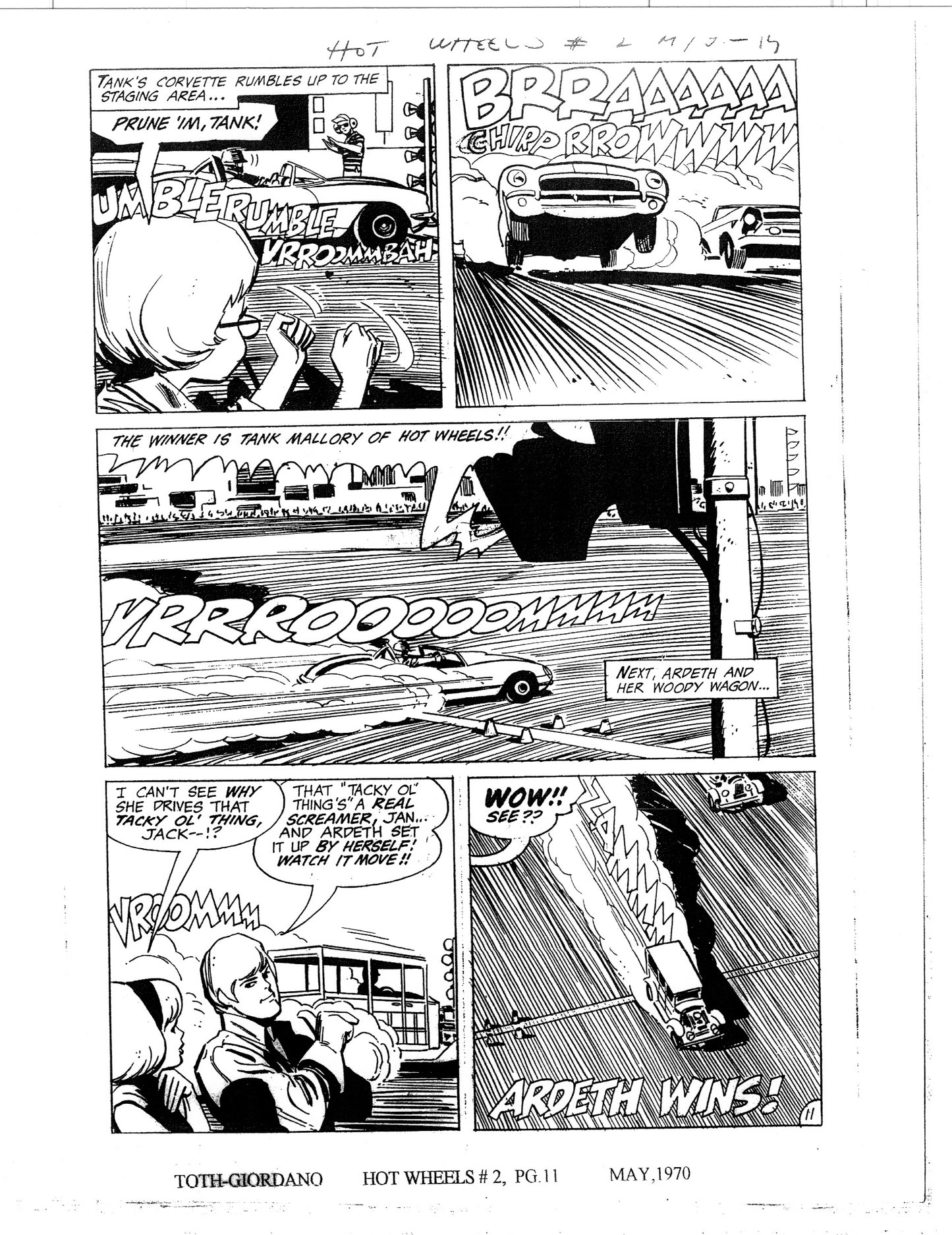 Alex Toth Hot Wheels Comic Book Page Copy Lot of 14 pages