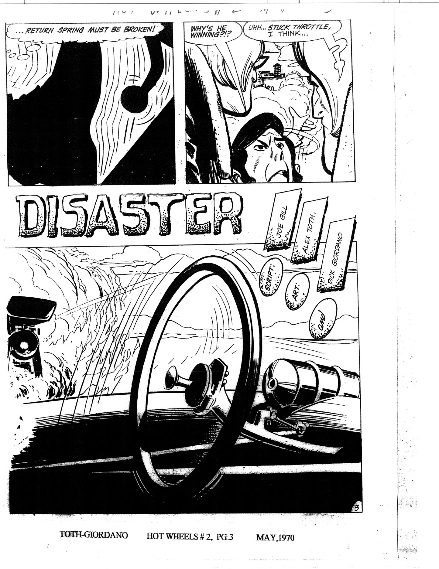 Alex Toth Hot Wheels Comic Book Page Copy Lot of 14 pages