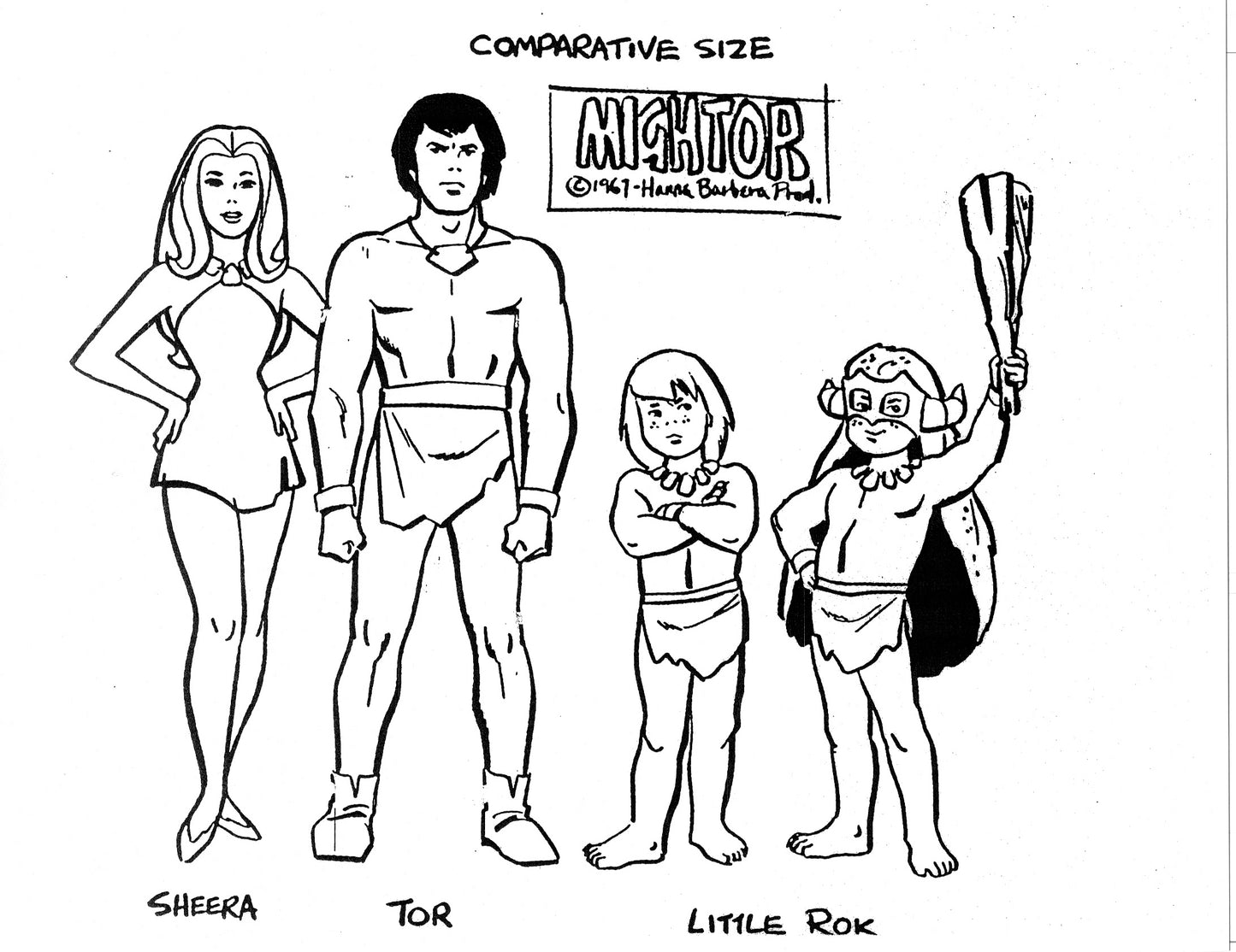 Alex Toth Mighty Mightor Model Sheet Copy Lot 34 pages of 1967 Cartoon Hanna Barbera