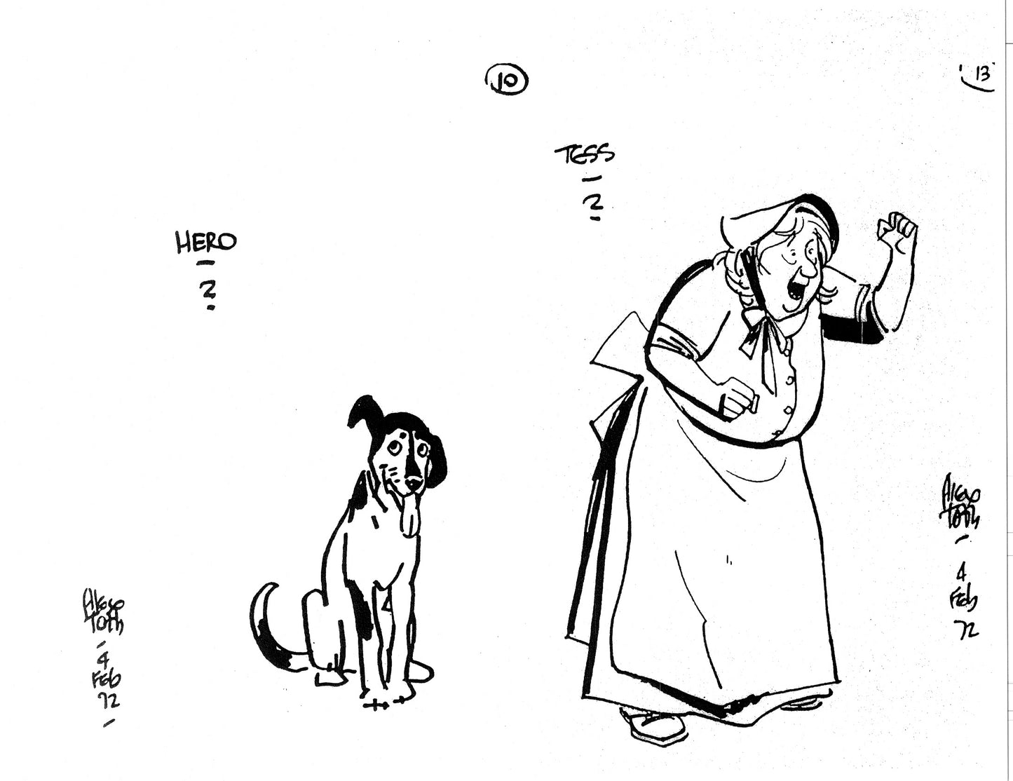 Alex Toth Miscellaneous Model Sheet Copy Lot of 16 pages of Cartoons by Hanna Barbera