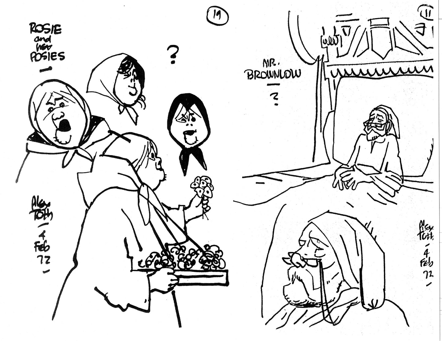 Alex Toth Miscellaneous Model Sheet Copy Lot of 16 pages of Cartoons by Hanna Barbera