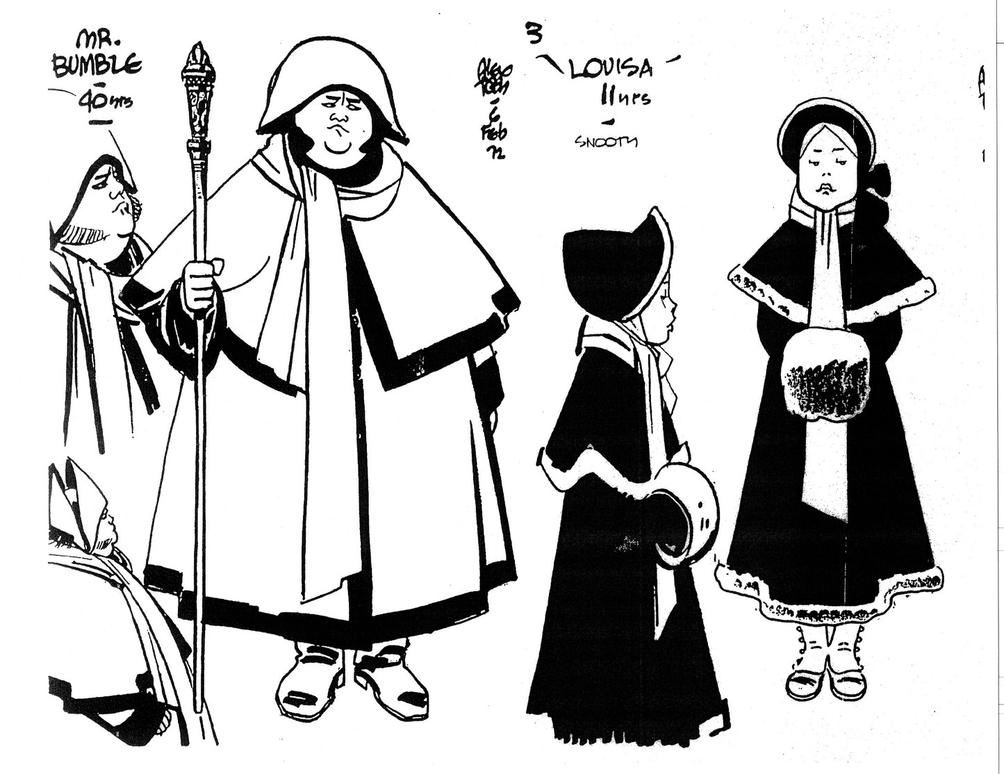 Alex Toth Miscellaneous Model Sheet Copy Lot of 16 pages of Cartoons by Hanna Barbera