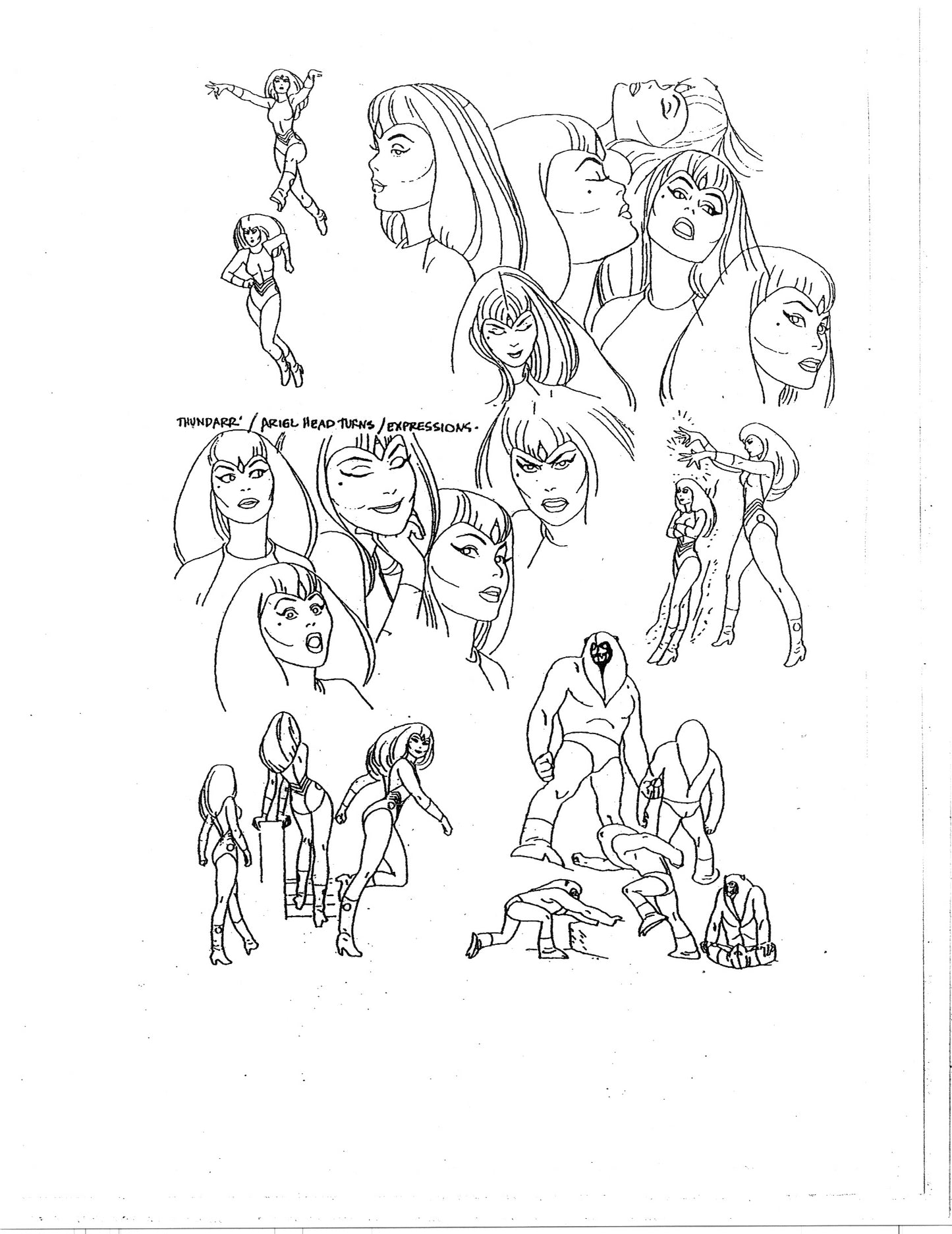 Alex Toth Miscellaneous Model Sheet Copy Lot of 16 pages of Cartoons by Hanna Barbera