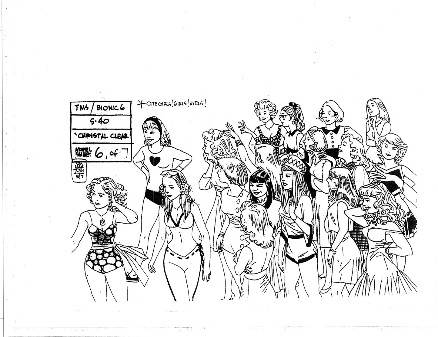 Alex Toth Miscellaneous Model Sheet Copy Lot of 16 pages of Cartoons by Hanna Barbera