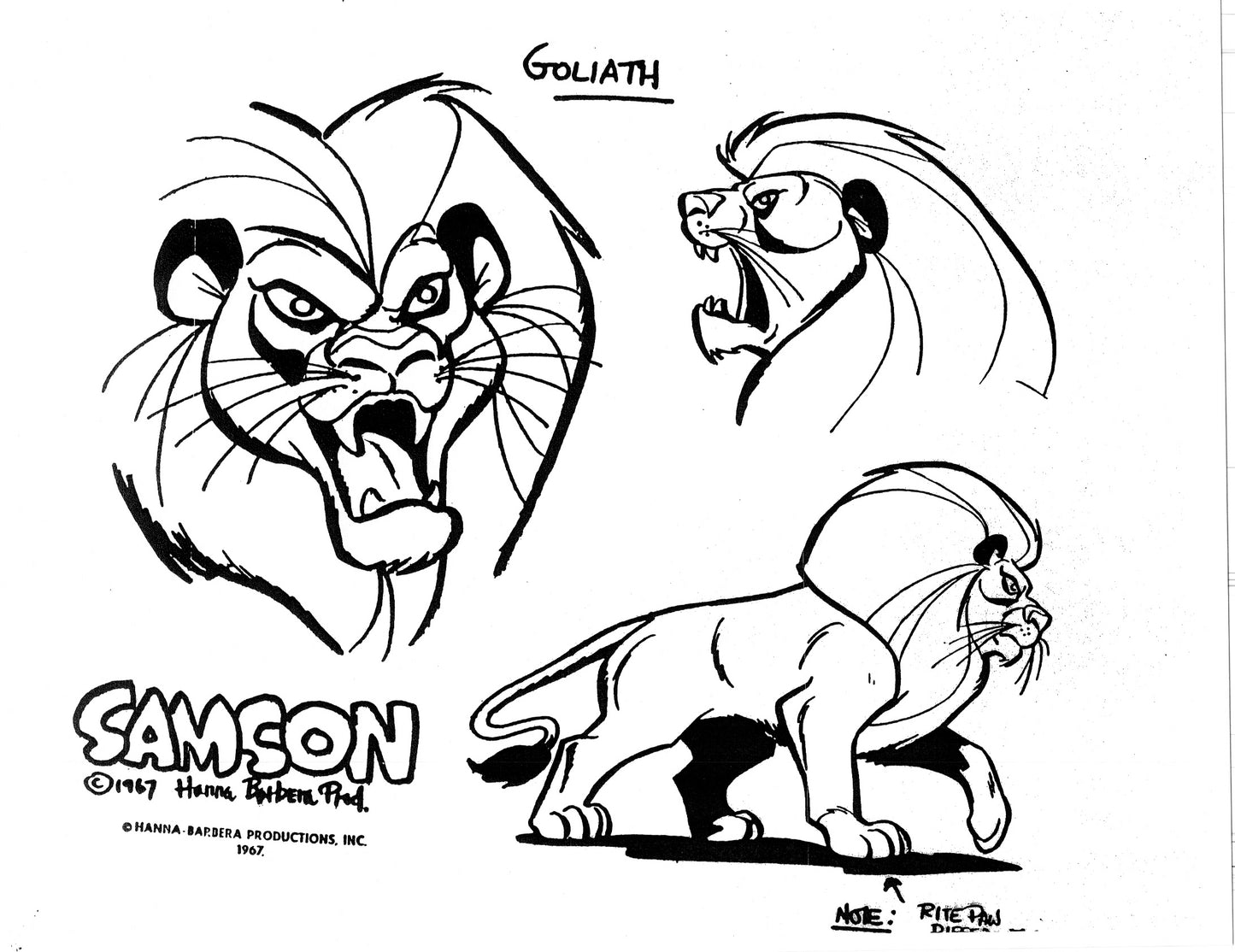 Alex Toth Samson Model Sheet Copy Lot 40 pages of 1967 Cartoon Hanna Barbera