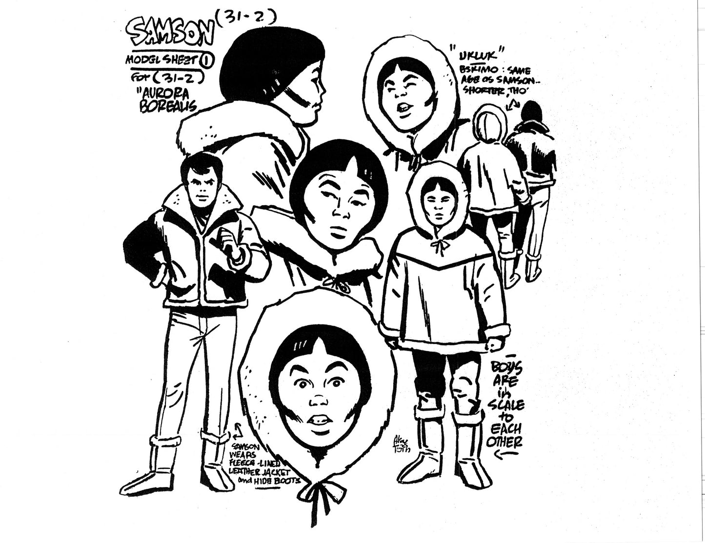 Alex Toth Samson Model Sheet Copy Lot 40 pages of 1967 Cartoon Hanna Barbera