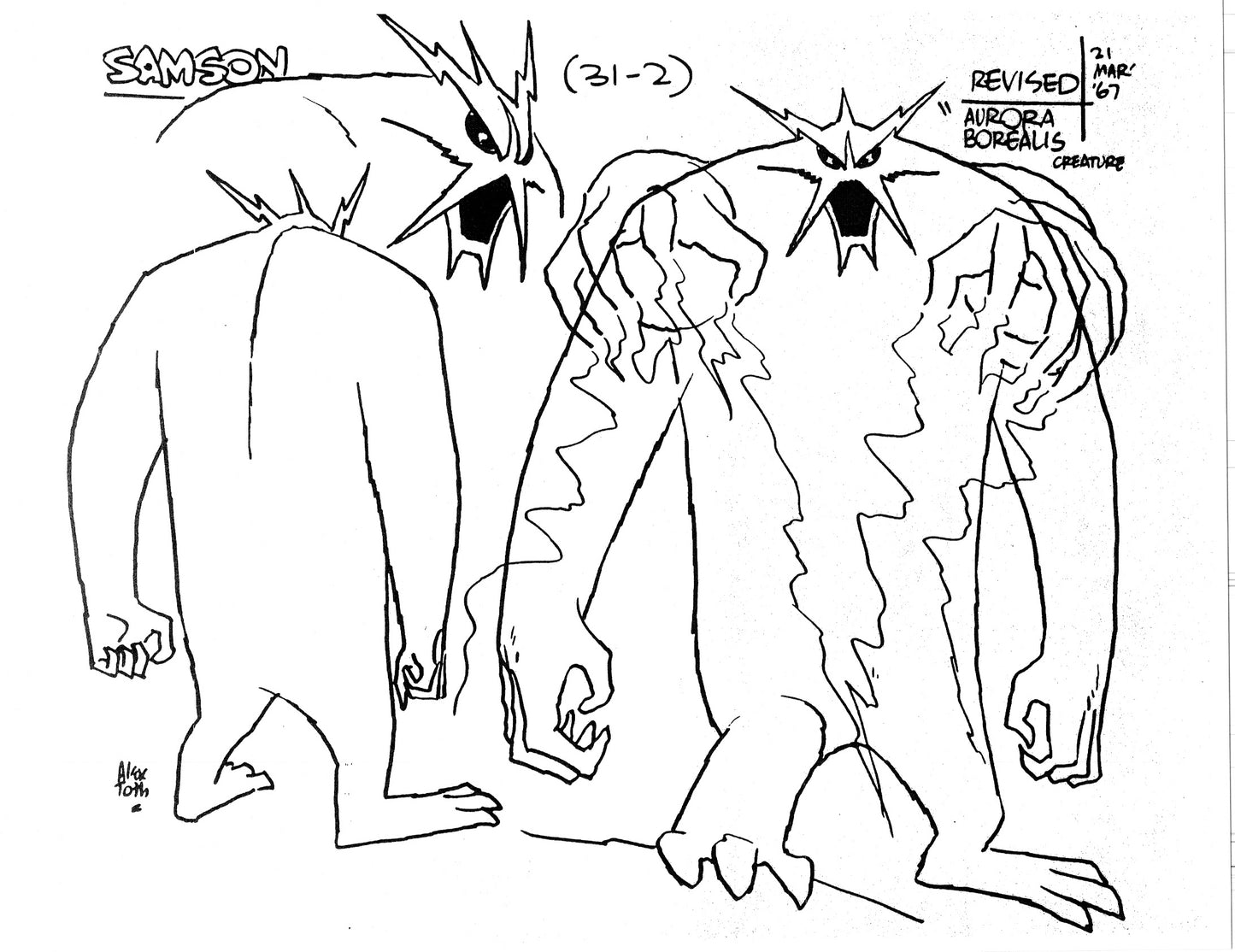 Alex Toth Samson Model Sheet Copy Lot 40 pages of 1967 Cartoon Hanna Barbera