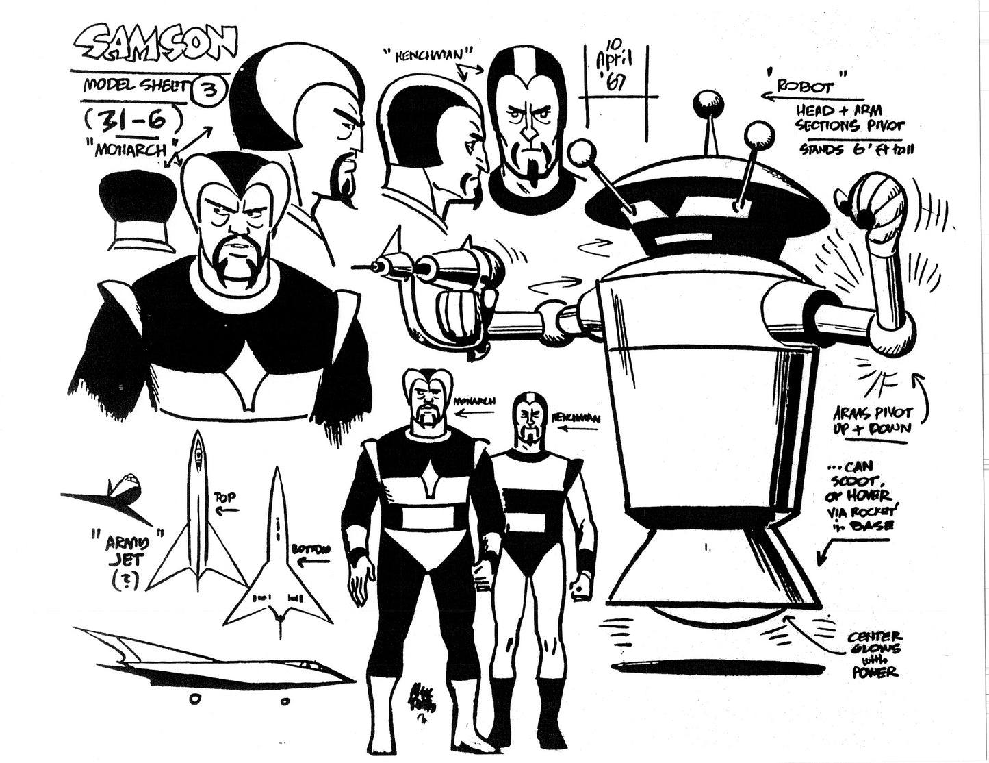 Alex Toth Samson Model Sheet Copy Lot 40 pages of 1967 Cartoon Hanna Barbera