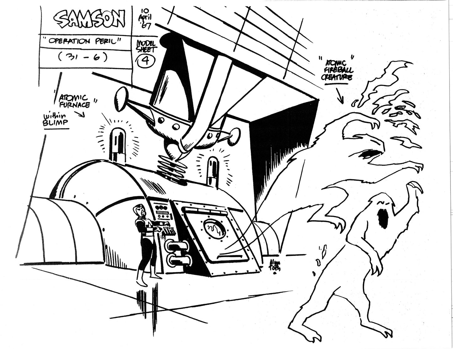 Alex Toth Samson Model Sheet Copy Lot 40 pages of 1967 Cartoon Hanna Barbera