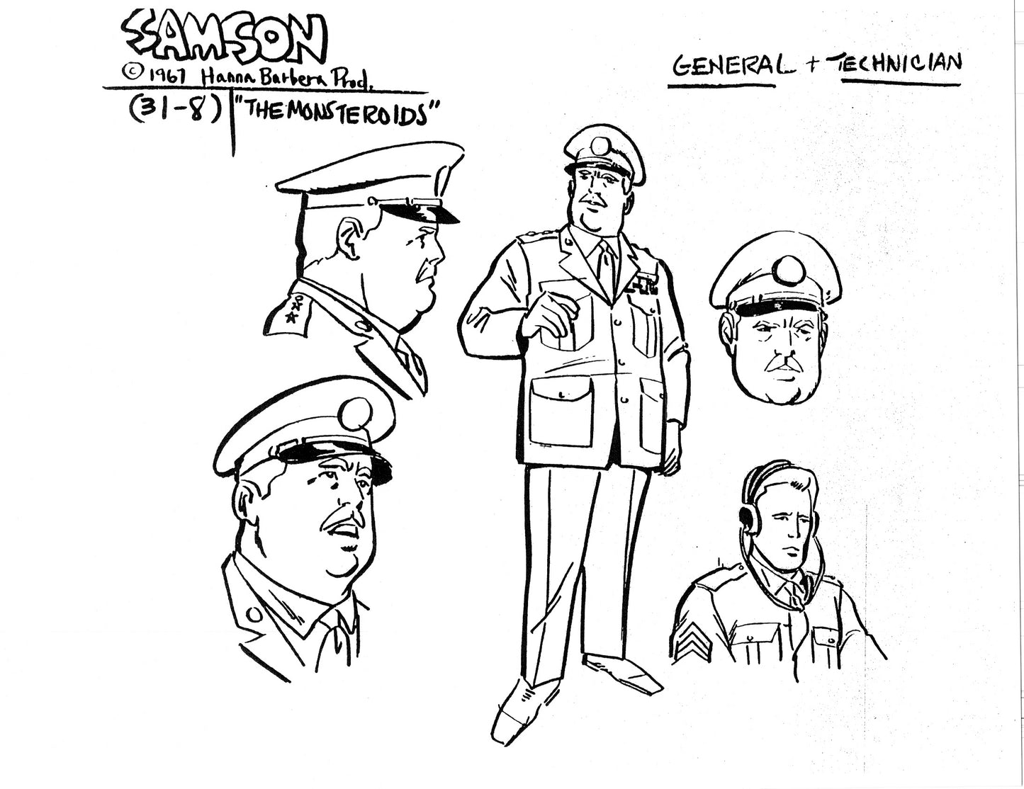 Alex Toth Samson Model Sheet Copy Lot 40 pages of 1967 Cartoon Hanna Barbera