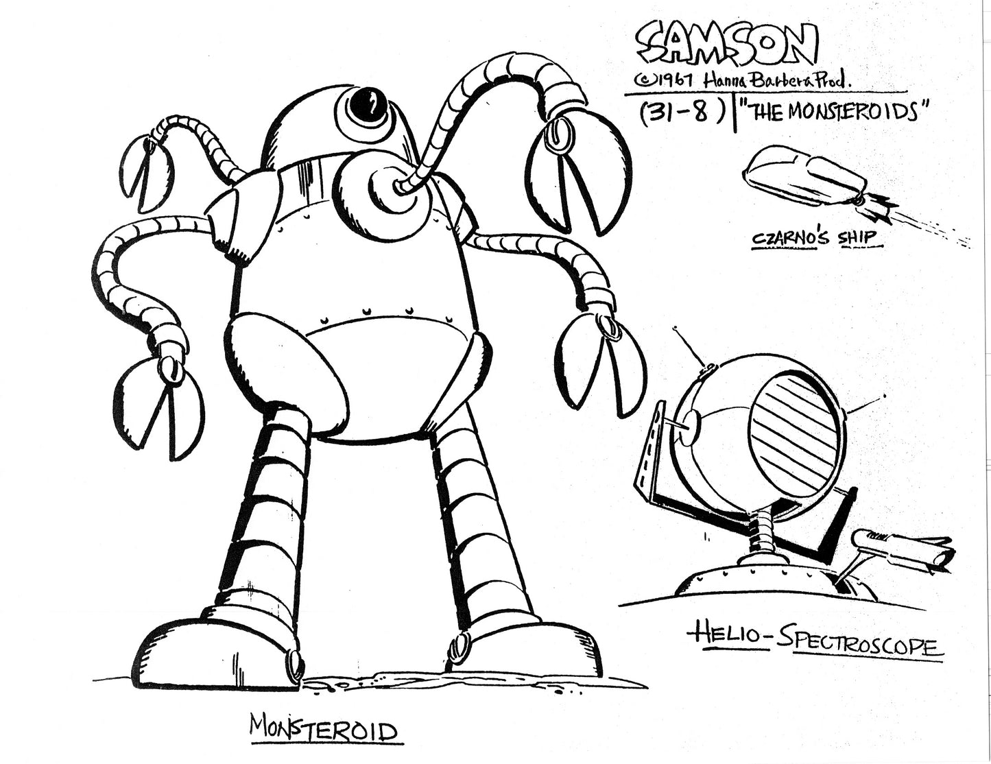 Alex Toth Samson Model Sheet Copy Lot 40 pages of 1967 Cartoon Hanna Barbera