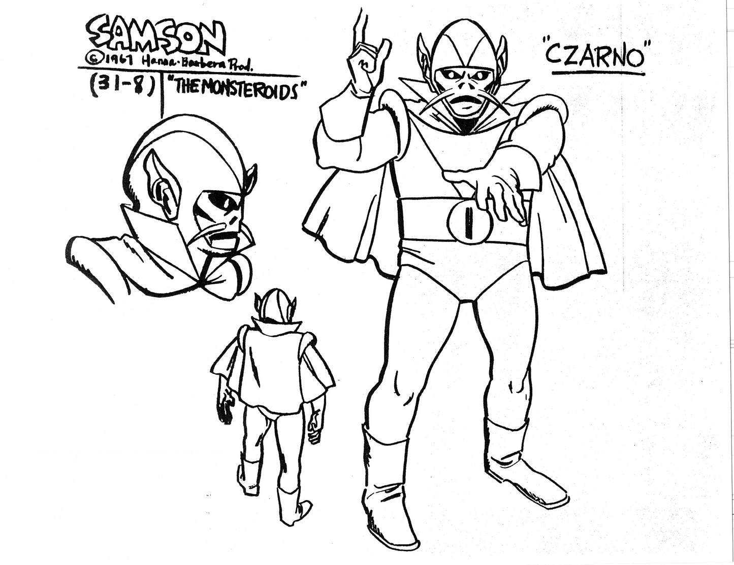 Alex Toth Samson Model Sheet Copy Lot 40 pages of 1967 Cartoon Hanna Barbera