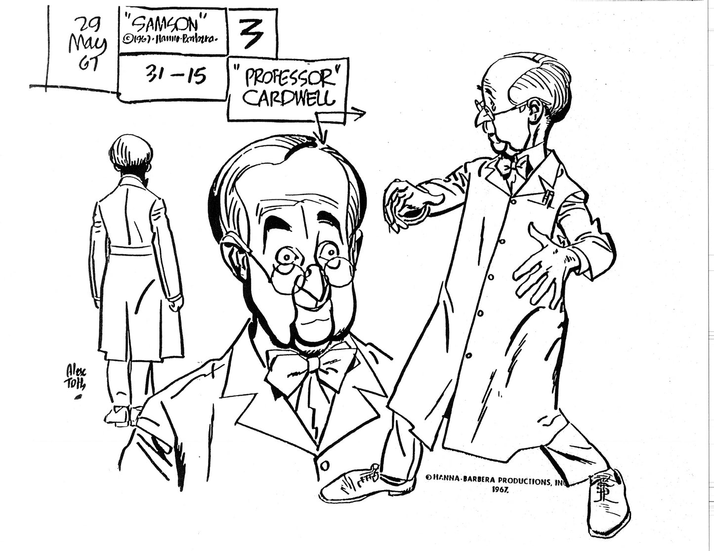 Alex Toth Samson Model Sheet Copy Lot 40 pages of 1967 Cartoon Hanna Barbera