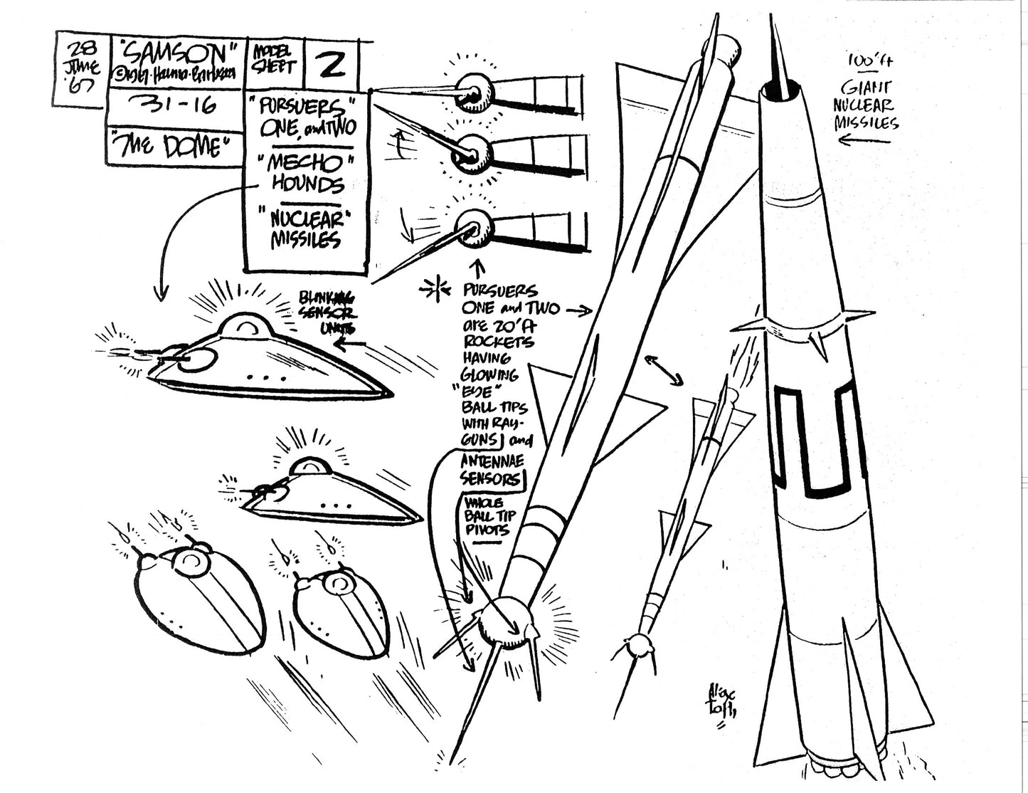 Alex Toth Samson Model Sheet Copy Lot 40 pages of 1967 Cartoon Hanna Barbera