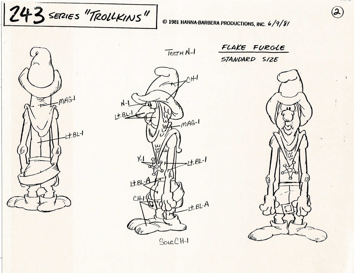 Trollkins 1981 Production Model Sheet Copy Lot of 12 Pages from Hanna Barbera