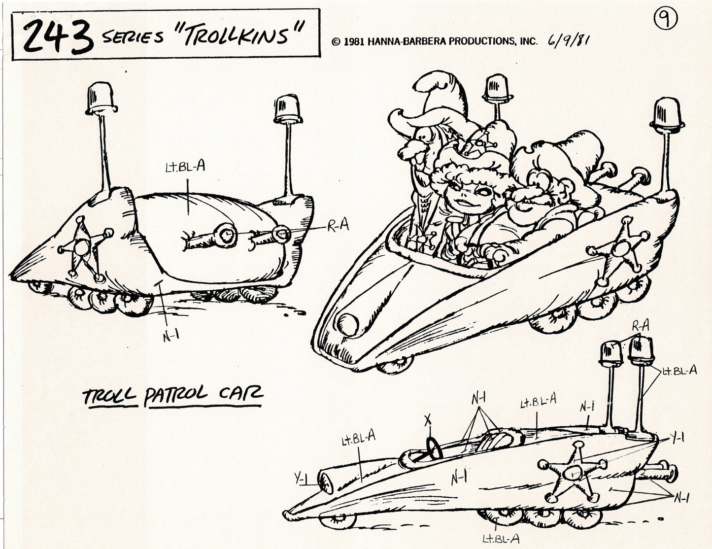 Trollkins 1981 Production Model Sheet Copy Lot of 12 Pages from Hanna Barbera