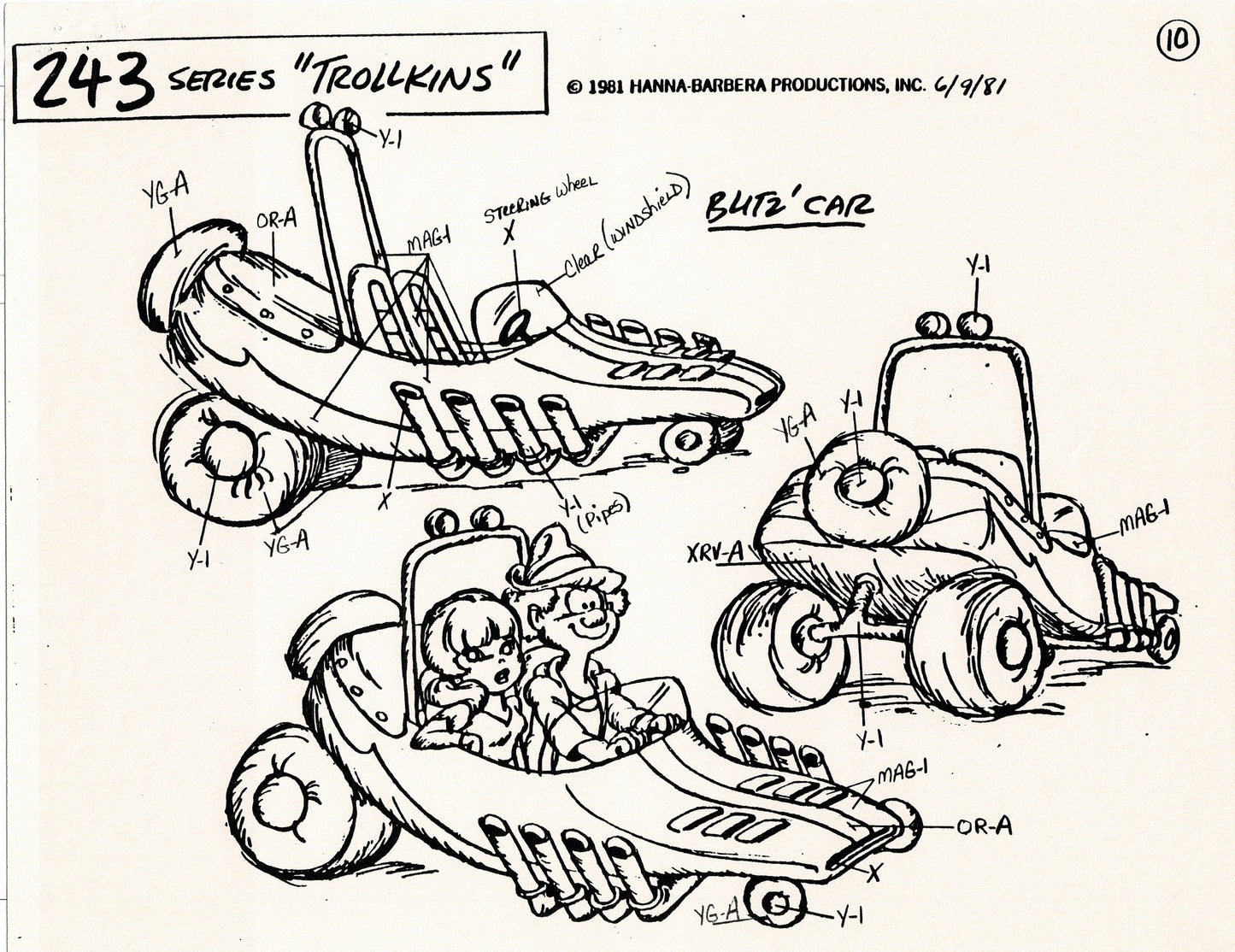 Trollkins 1981 Production Model Sheet Copy Lot of 12 Pages from Hanna Barbera