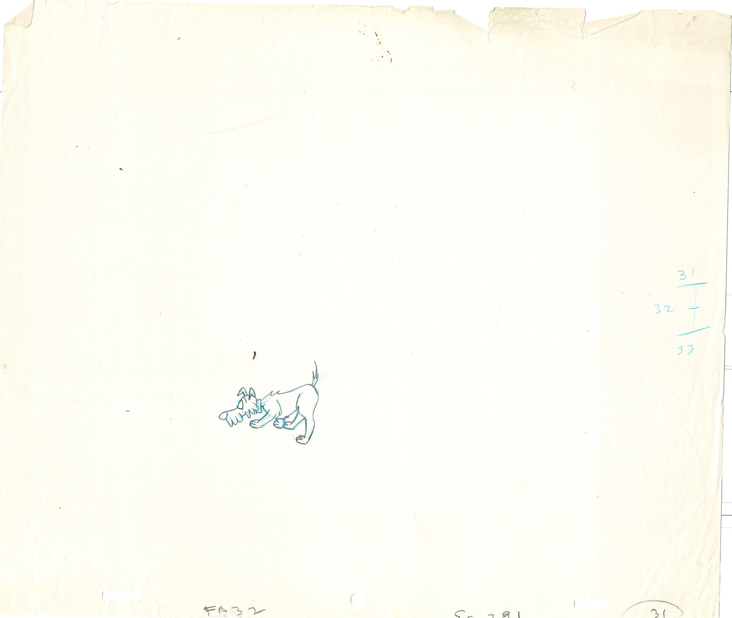 LOT of 10 Vintage Cartoon Animation Production Drawings Dog