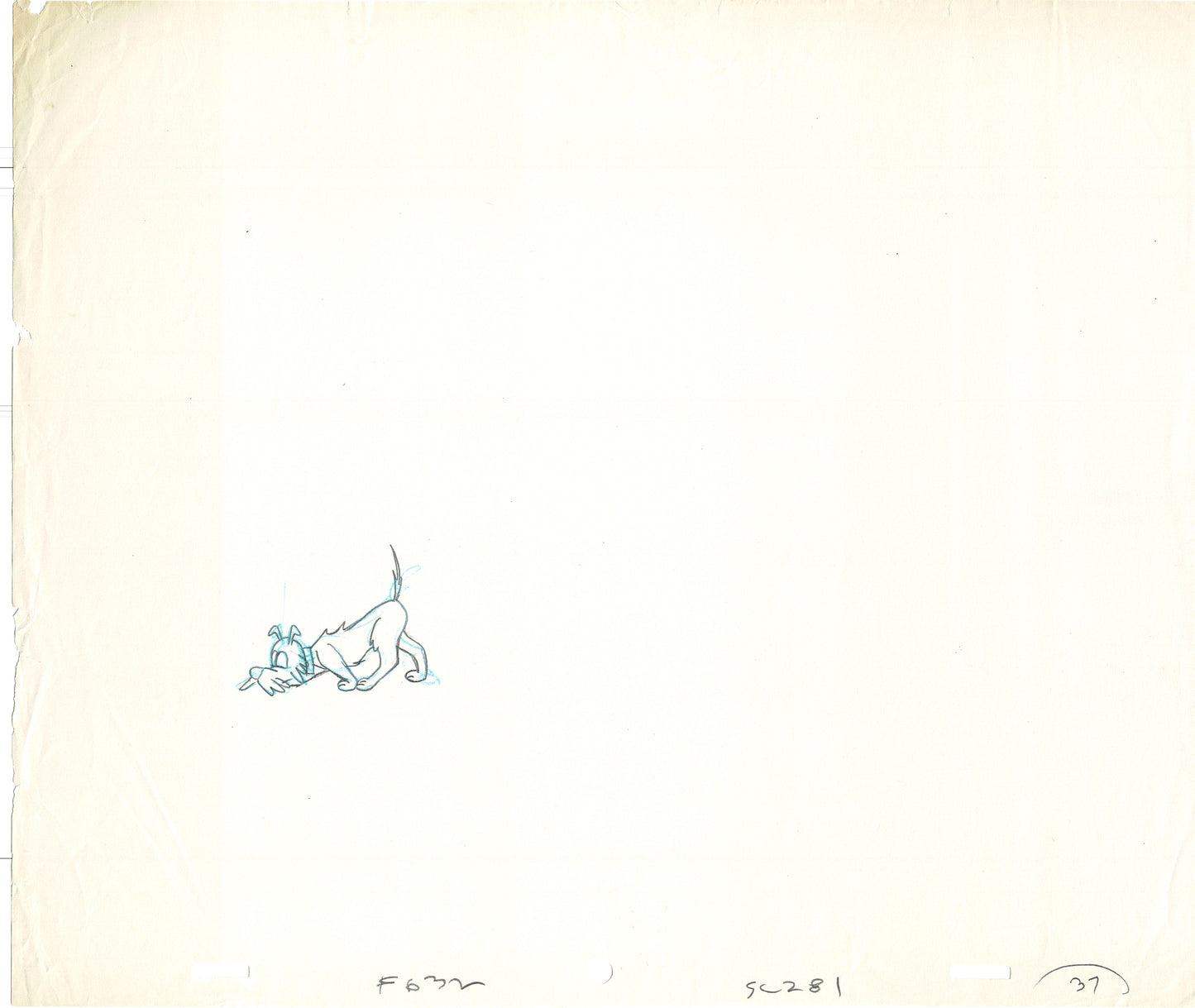 LOT of 10 Vintage Cartoon Animation Production Drawings Dog