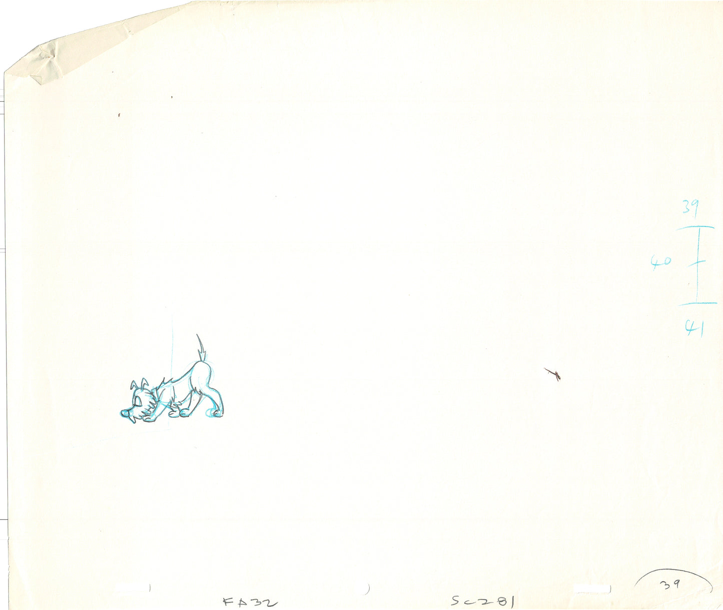 LOT of 10 Vintage Cartoon Animation Production Drawings Dog