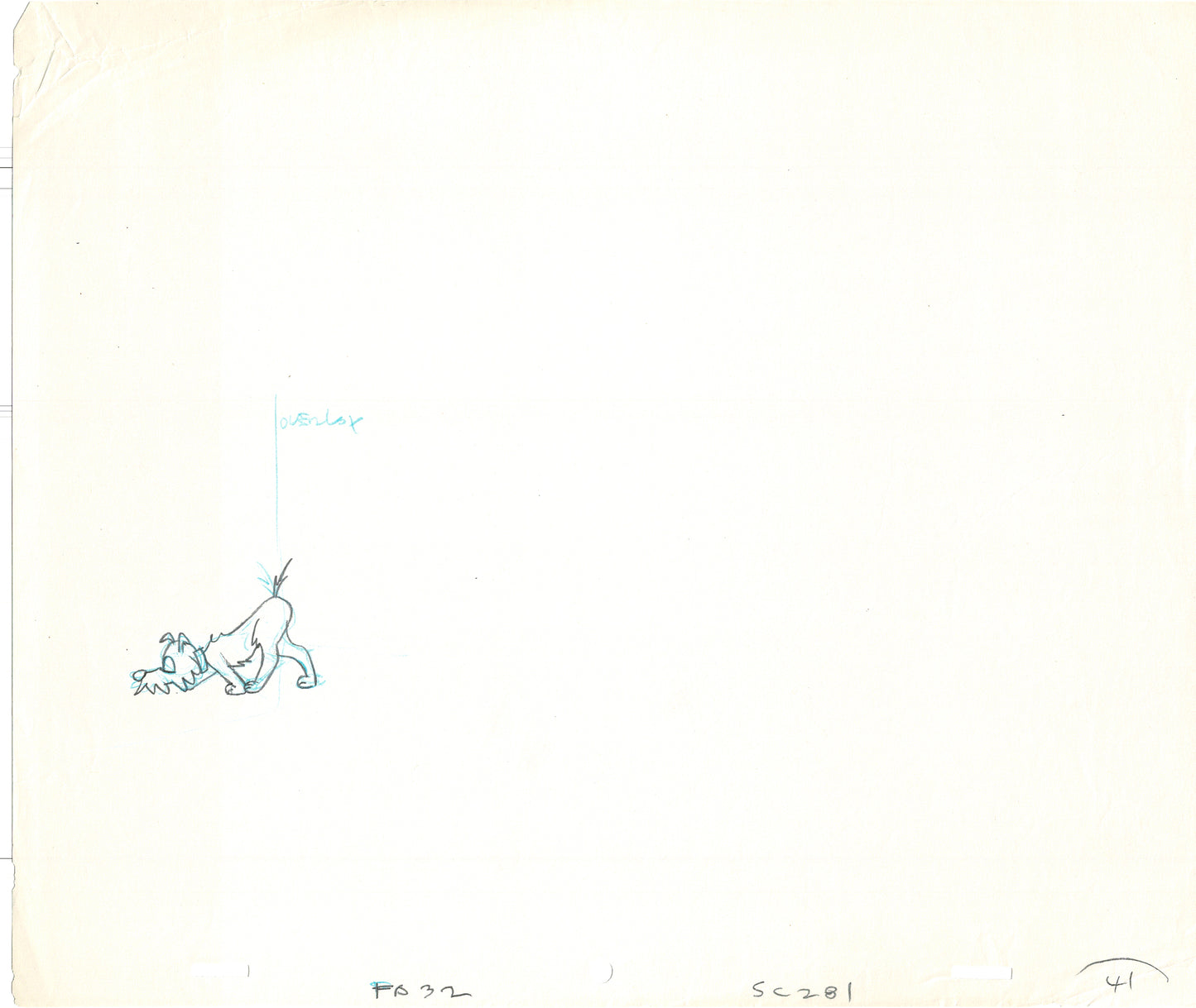 LOT of 10 Vintage Cartoon Animation Production Drawings Dog