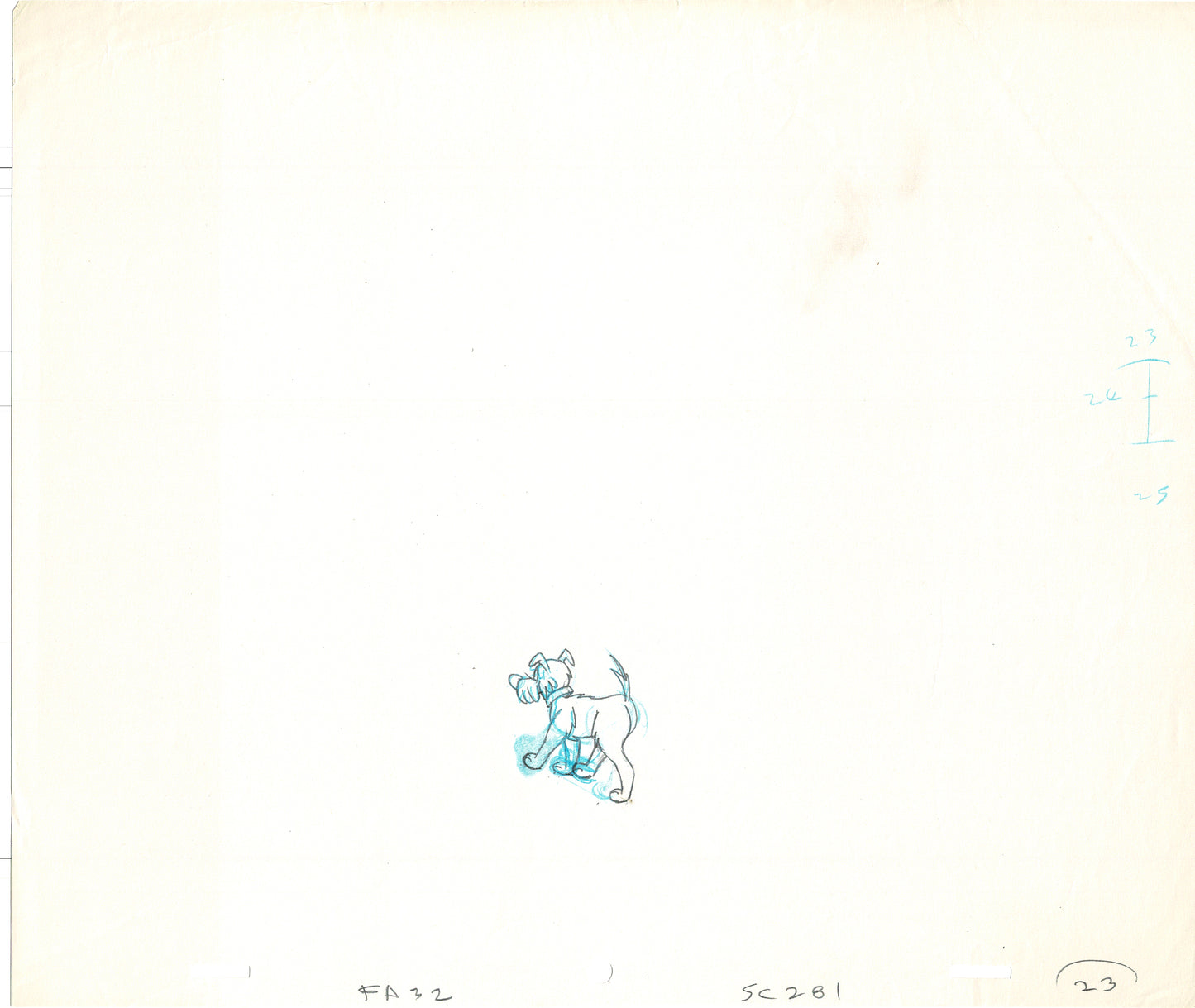 LOT of 10 Vintage Cartoon Animation Production Drawings Dog