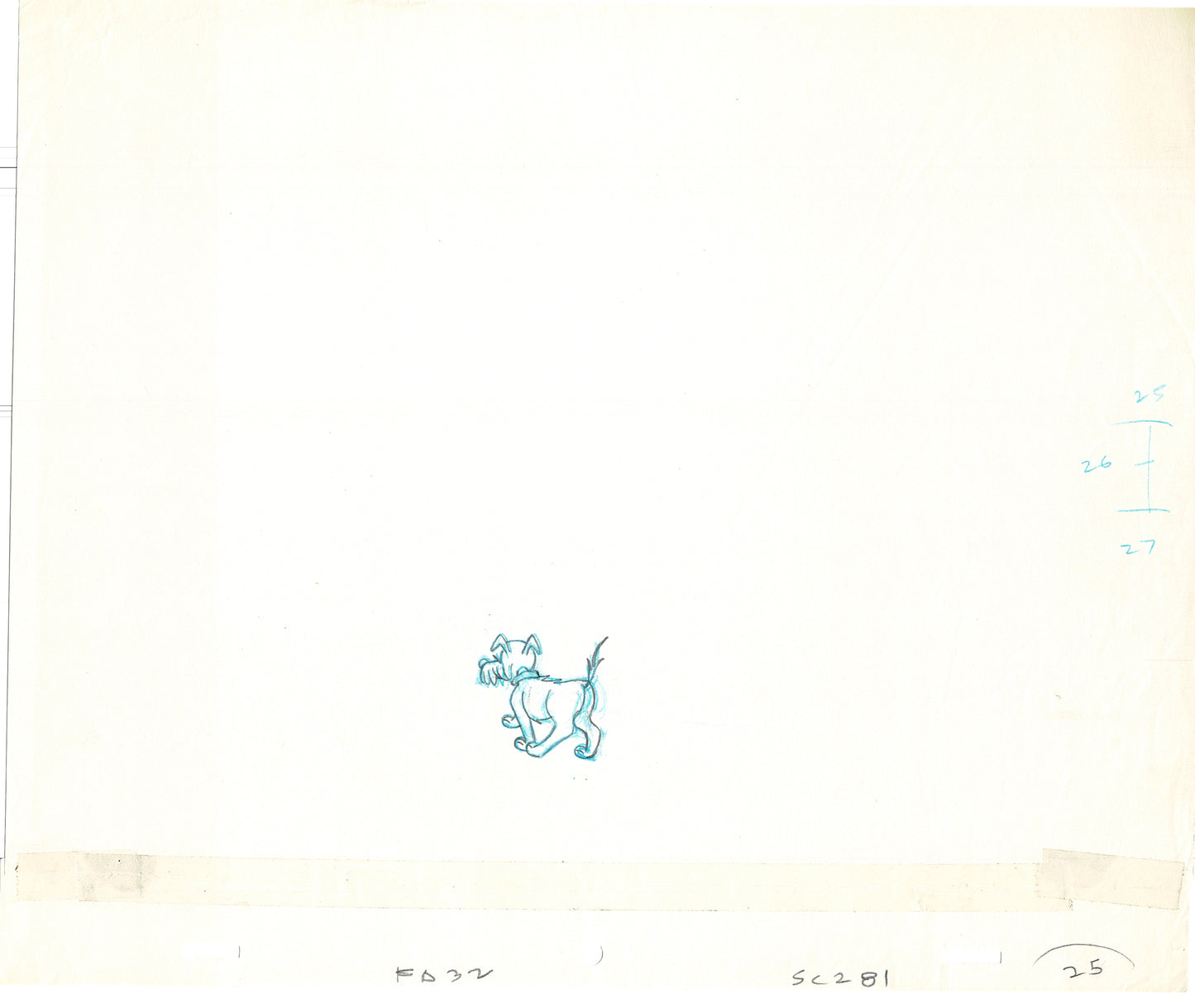 LOT of 10 Vintage Cartoon Animation Production Drawings Dog