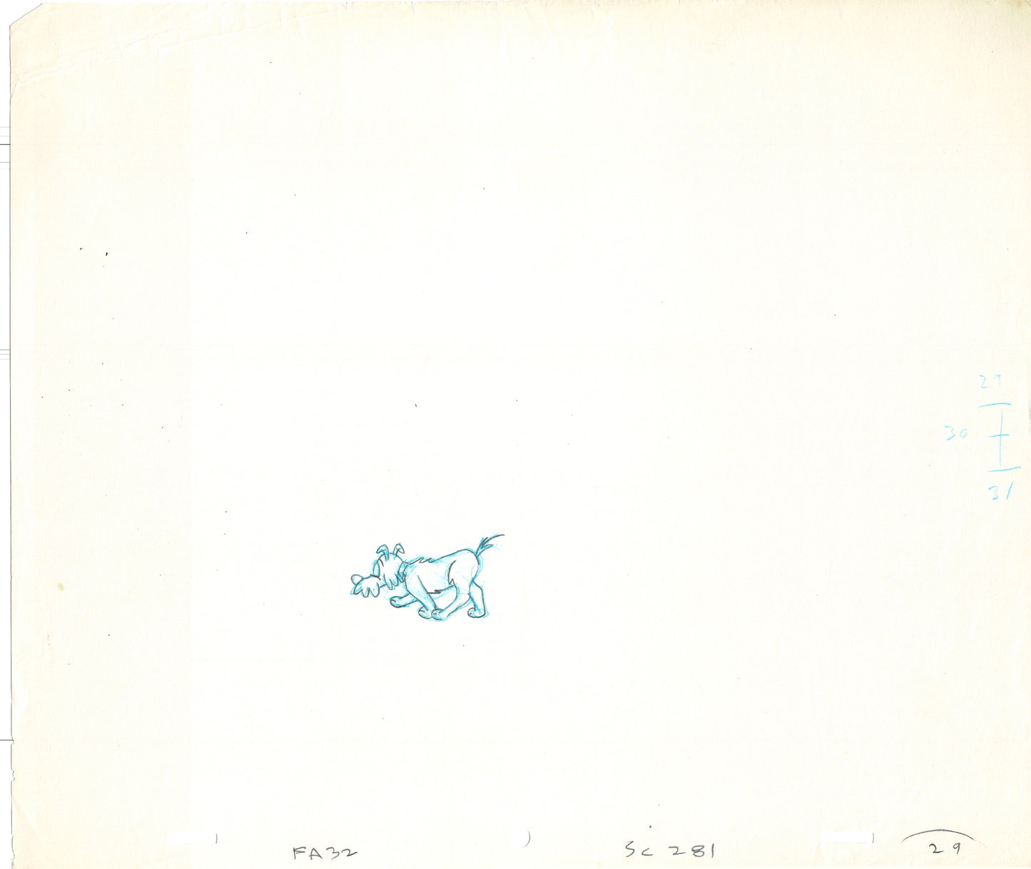 LOT of 10 Vintage Cartoon Animation Production Drawings Dog