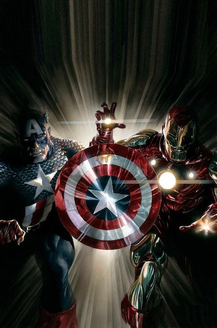 Alex Ross SIGNED Marvel Unstoppable Captain America Iron Man SDCC 2024 Exclusive Print on Canvas Limited Edition of 15 Printers Proof Edition