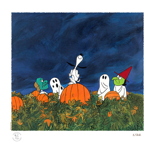 PEANUTS It's The Great Pumpkin Snoopy Charlie Brown Limited Edition Giclee Print of 66