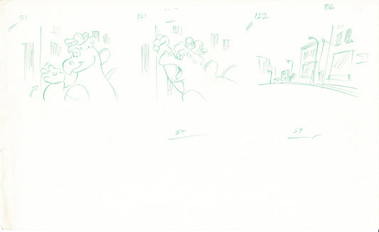 DARKWING DUCK Walt Disney Production Animation Drawing from Animator Wendell Washer's Estate 1