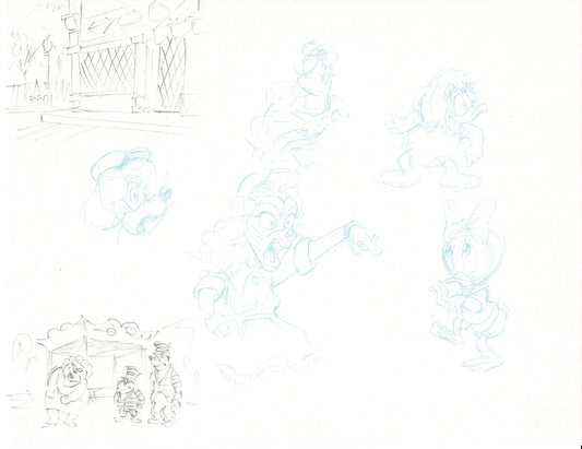 DUCKTALES Walt Disney Production Animation Drawing from Animator Wendell Washer's Estate 87-90 27